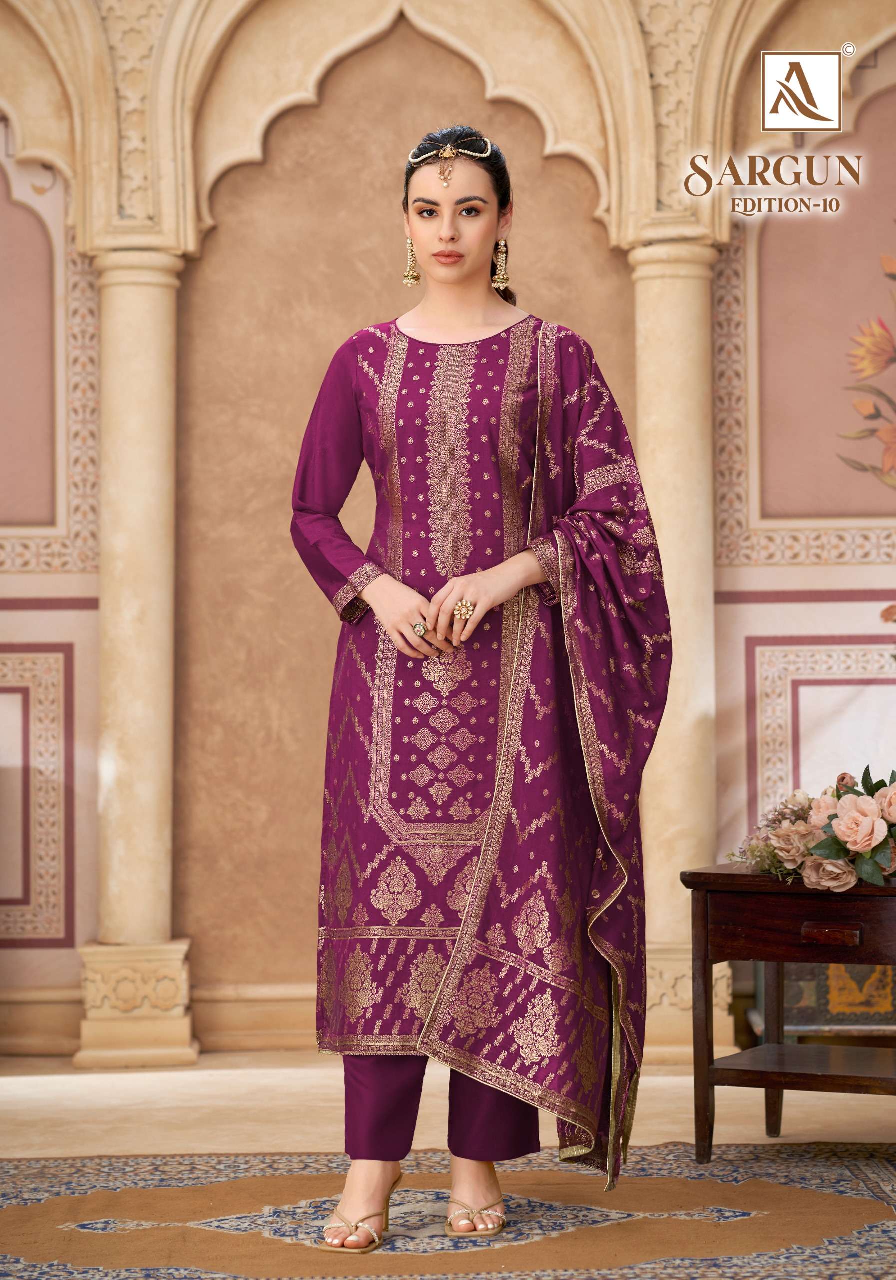 ALOK SUITS SARGUN VOL 10 VISCOSE JACQUARD DESIGNER WORK SUIT
