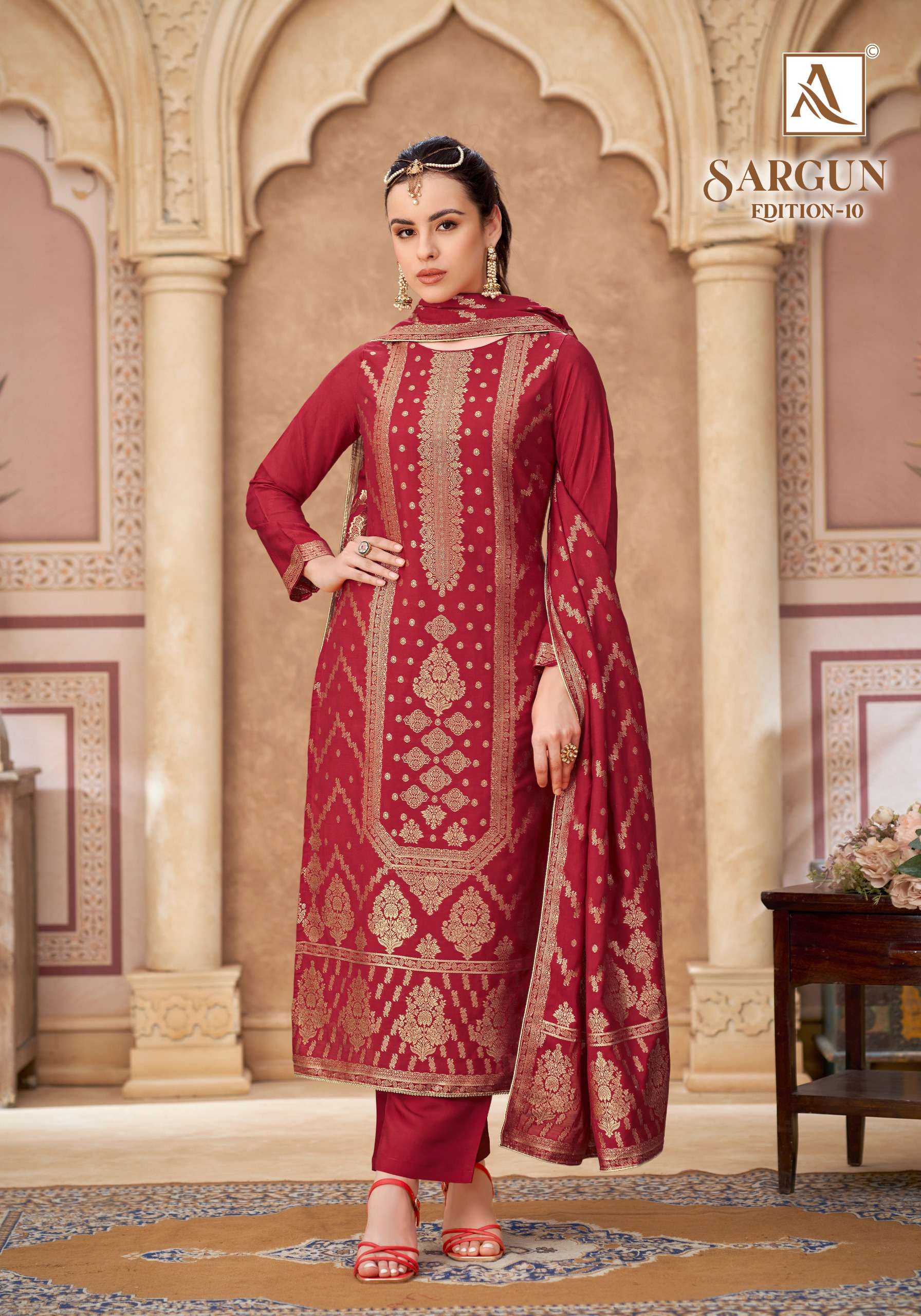 ALOK SUITS SARGUN VOL 10 VISCOSE JACQUARD DESIGNER WORK SUIT