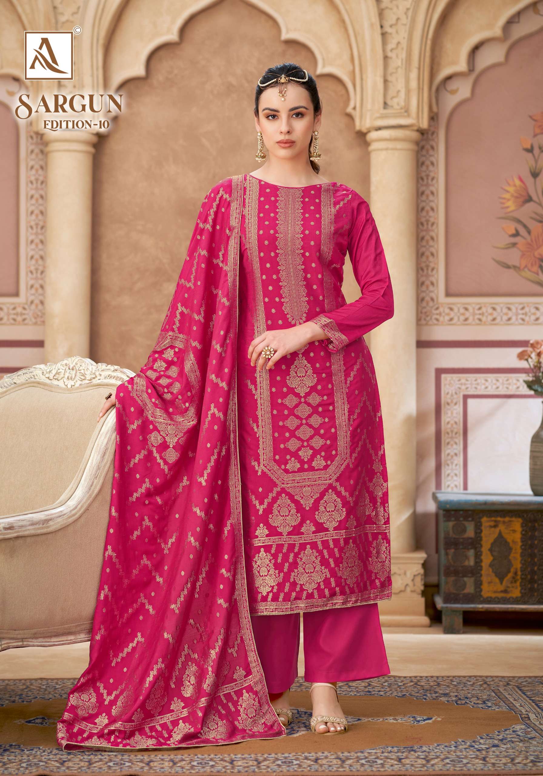 ALOK SUITS SARGUN VOL 10 VISCOSE JACQUARD DESIGNER WORK SUIT