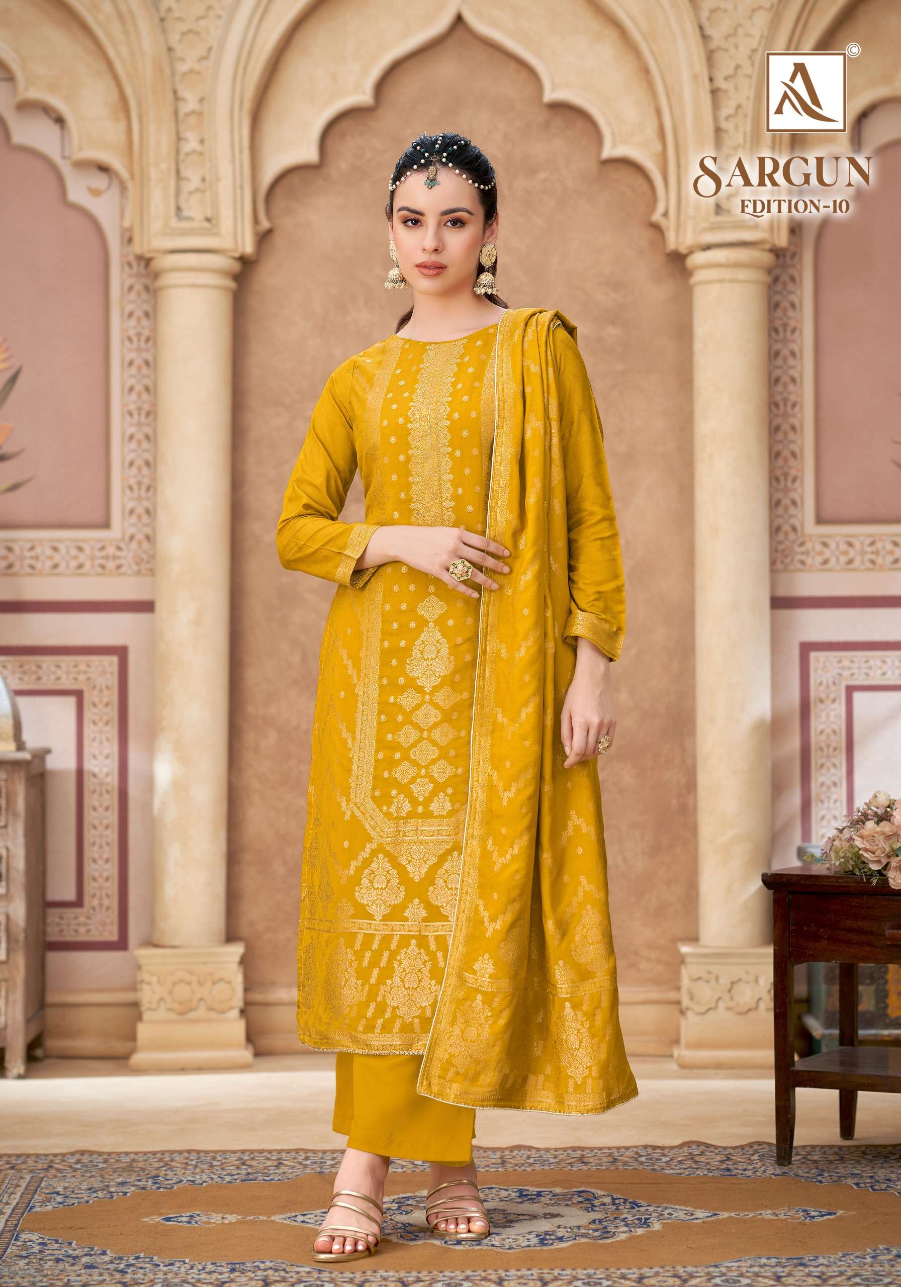 ALOK SUITS SARGUN VOL 10 VISCOSE JACQUARD DESIGNER WORK SUIT