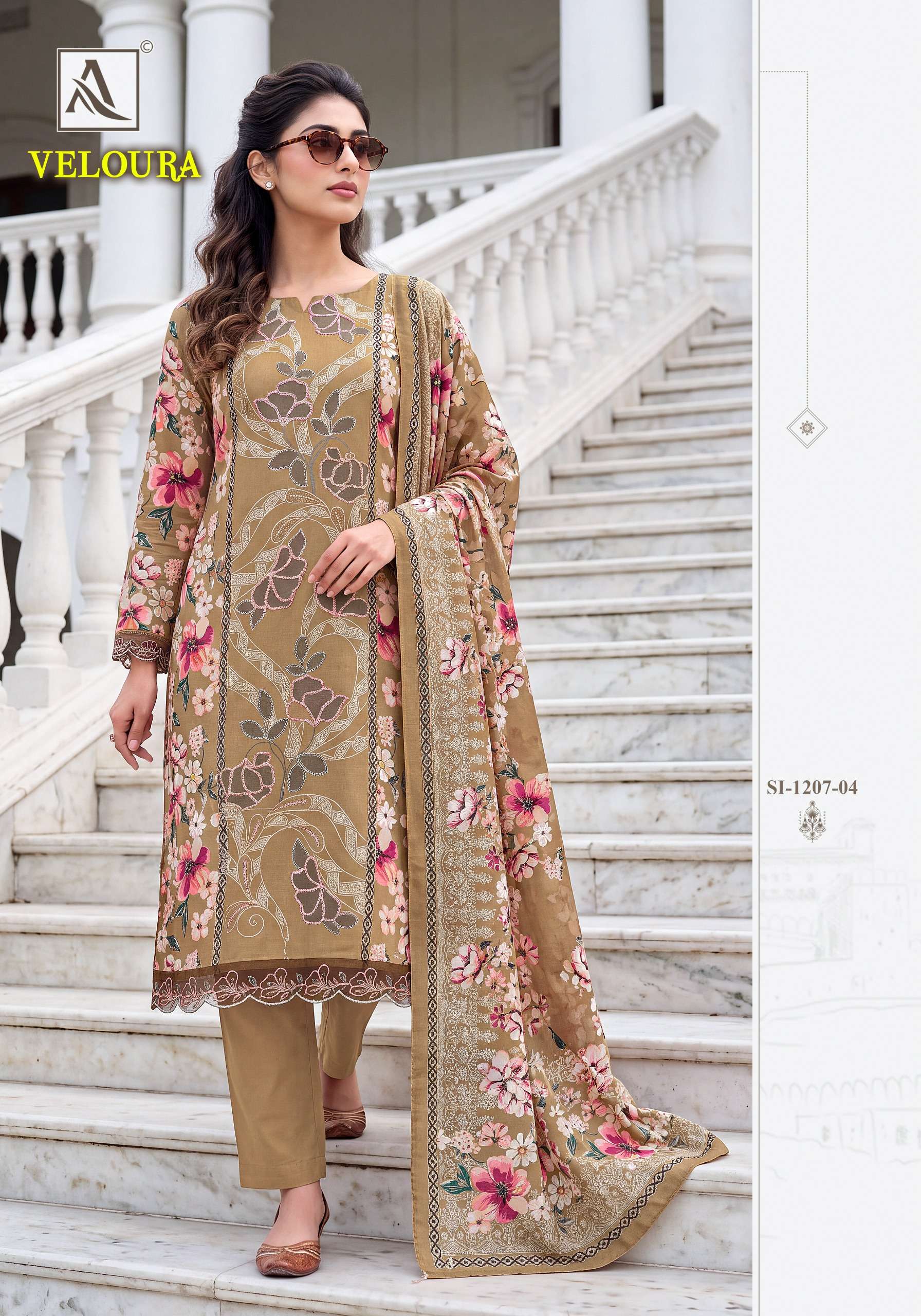 ALOK SUITS VELOURA VISCOSE DIGITAL PRINT WITH FANCY WORKS SUIT 