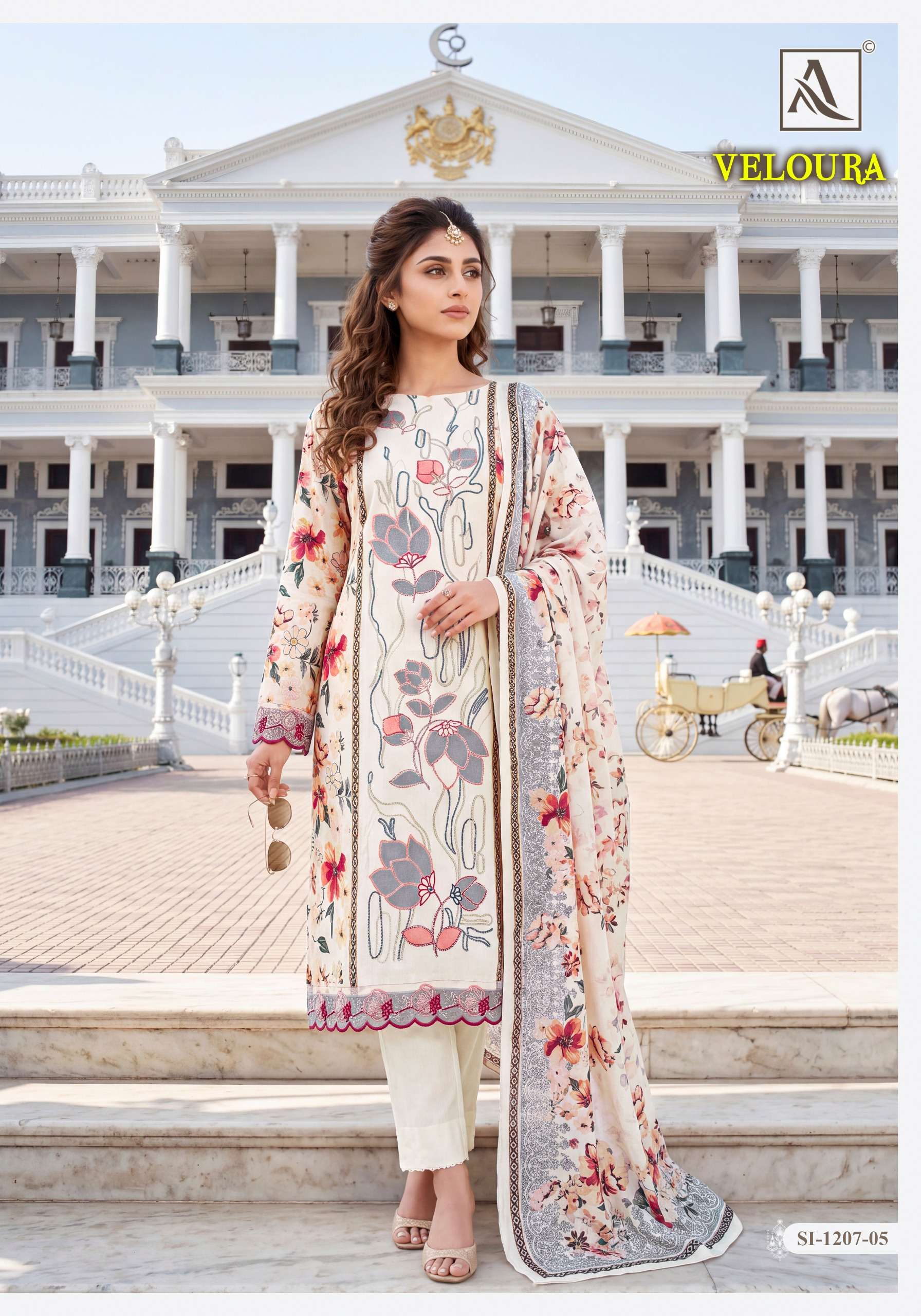 ALOK SUITS VELOURA VISCOSE DIGITAL PRINT WITH FANCY WORKS SUIT 