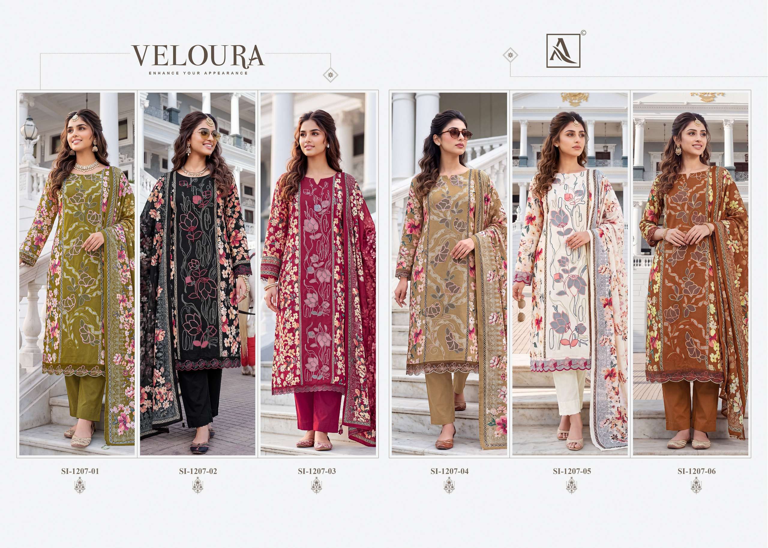 ALOK SUITS VELOURA VISCOSE DIGITAL PRINT WITH FANCY WORKS SUIT 