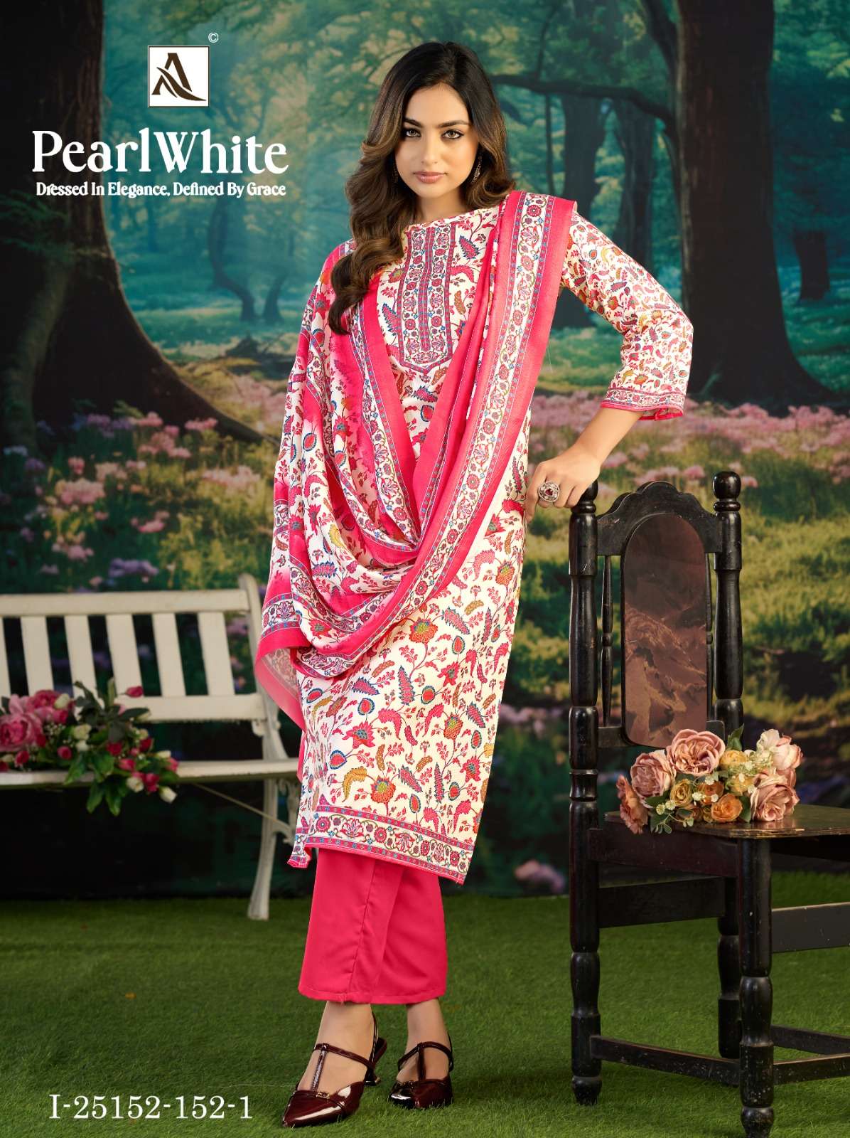 ALOK SUITS WHITE PEARL PASHMINA DIGITAL PRINT WITH FANCY WORK SUIT 