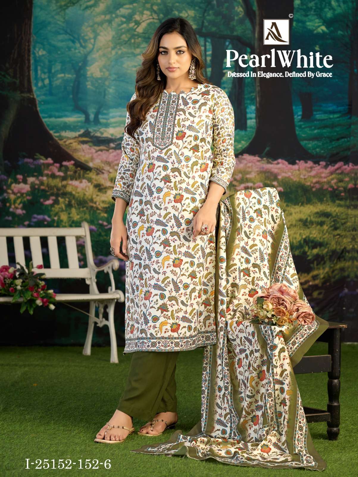 ALOK SUITS WHITE PEARL PASHMINA DIGITAL PRINT WITH FANCY WORK SUIT 