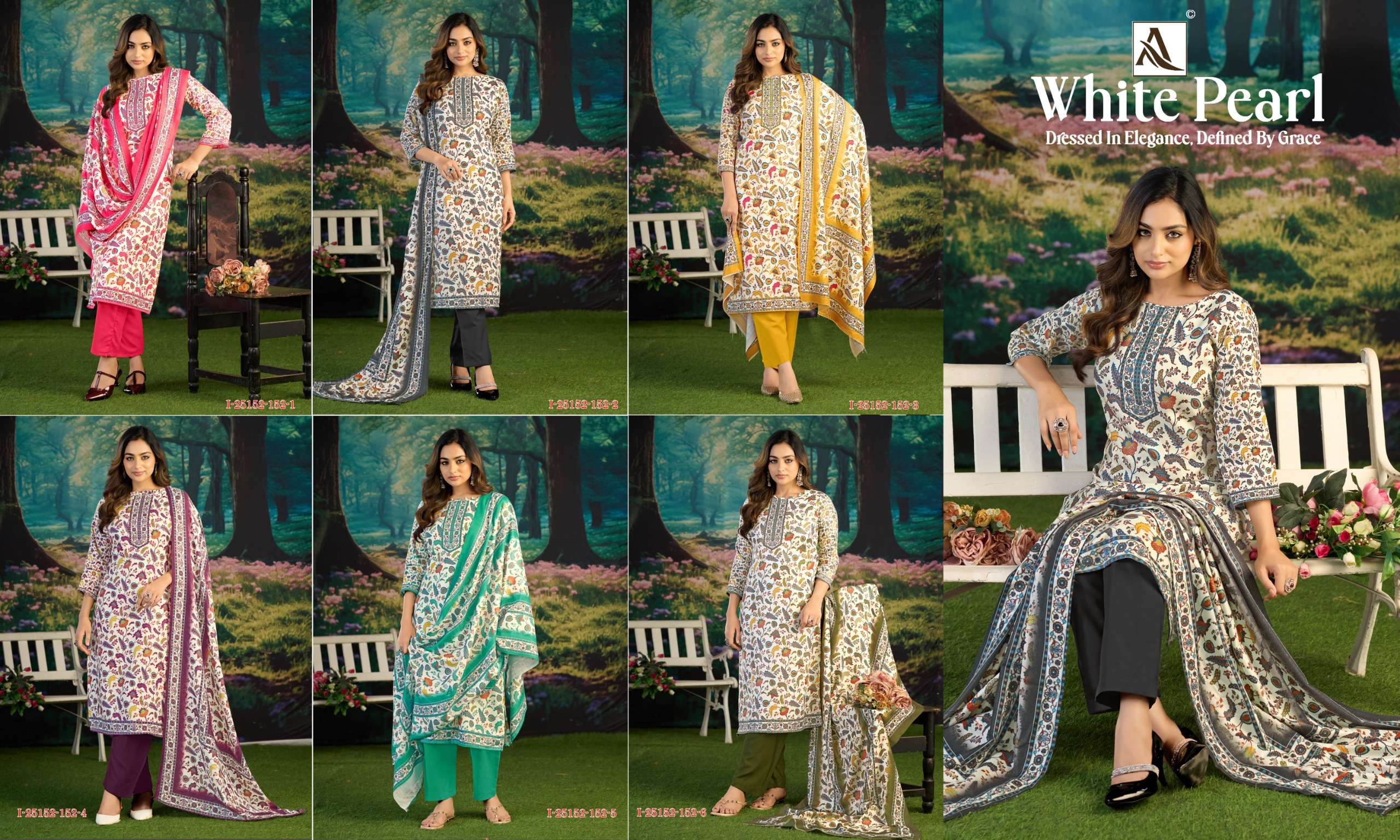 ALOK SUITS WHITE PEARL PASHMINA DIGITAL PRINT WITH FANCY WORK SUIT 