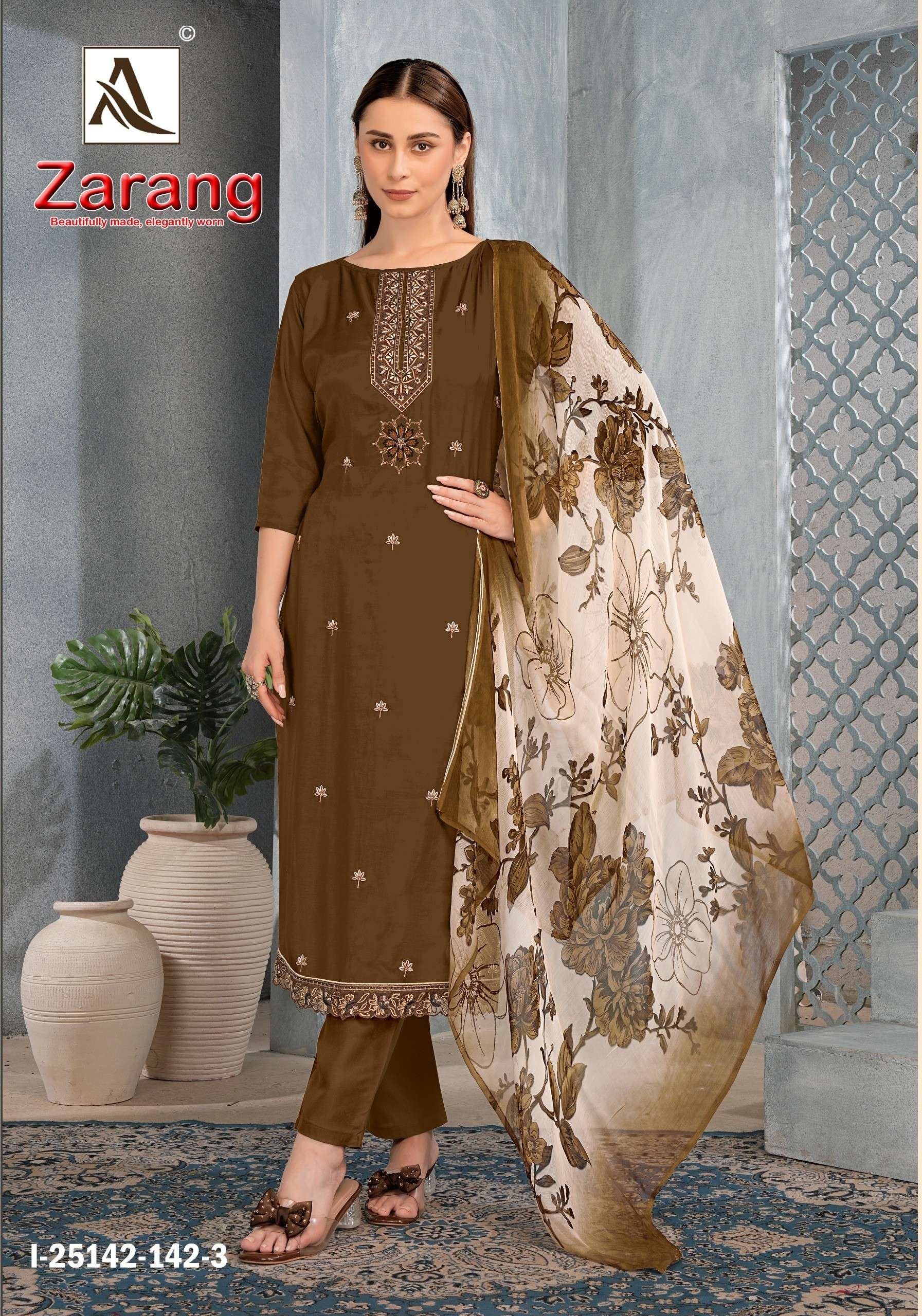 ALOK SUITS ZARANG VISCOSE DIGITAL PRINT WITH EMBRODERY WORK SUIT