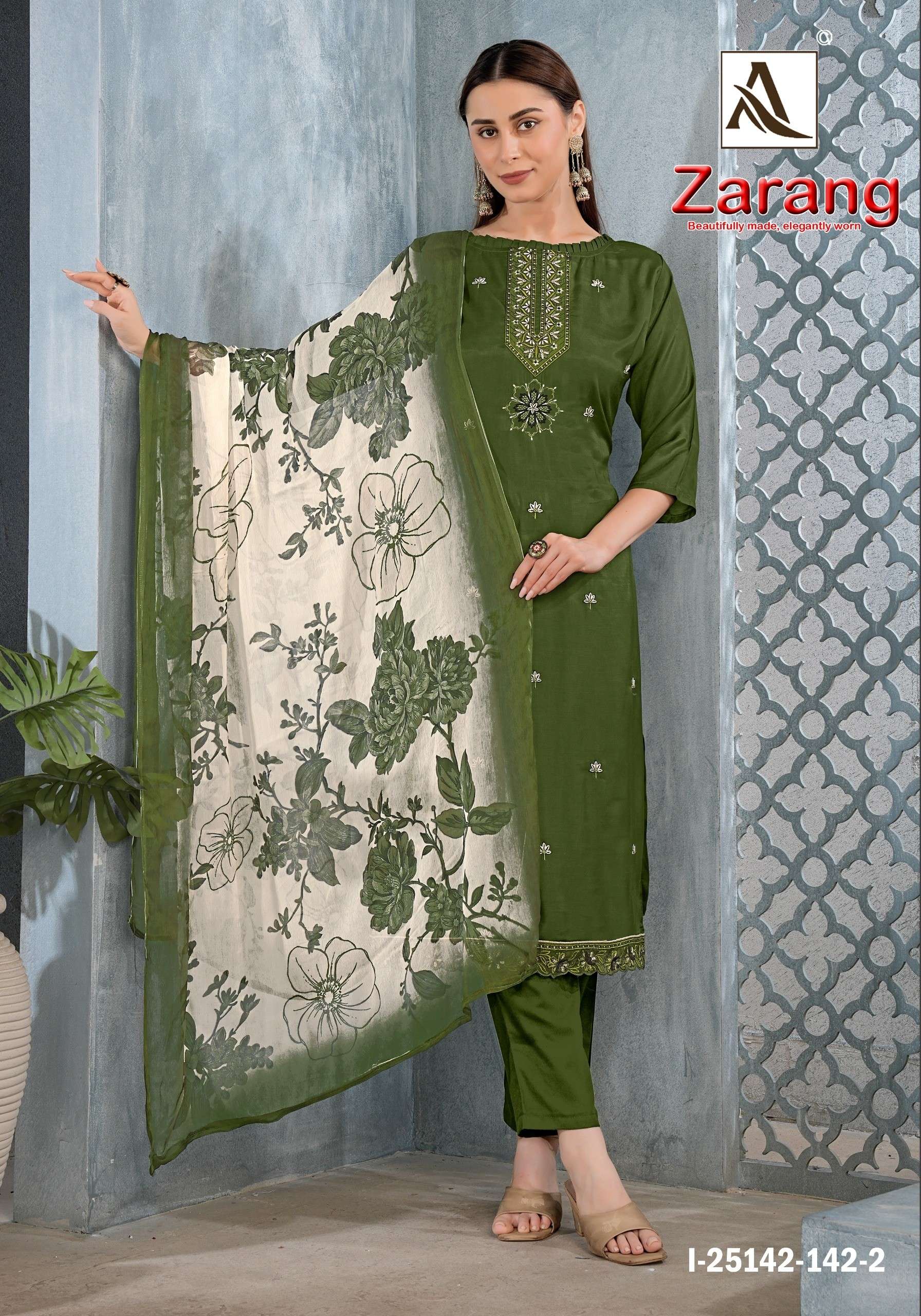 ALOK SUITS ZARANG VISCOSE DIGITAL PRINT WITH EMBRODERY WORK SUIT