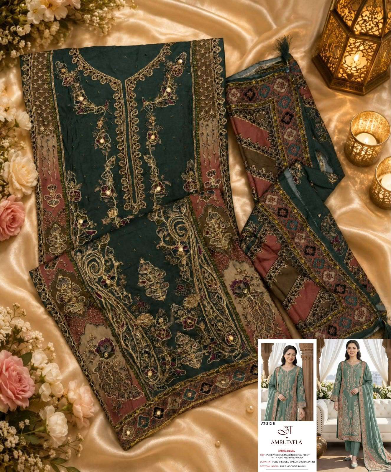 AMRUTVELA AT 212 HIT DESIGN VISCOSE DIGITAL PRINT WITH DESIGNER WORK SUIT