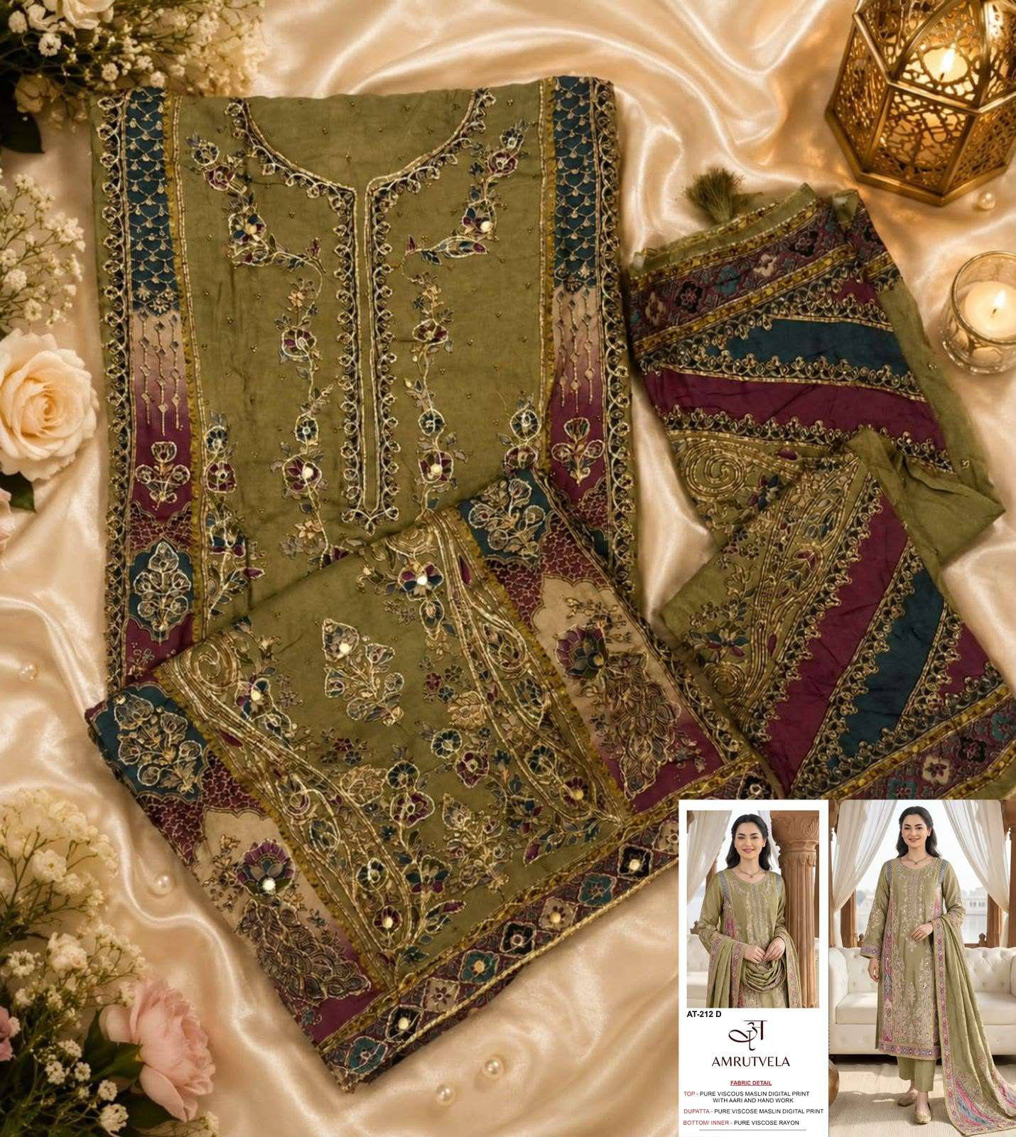 AMRUTVELA AT 212 HIT DESIGN VISCOSE DIGITAL PRINT WITH DESIGNER WORK SUIT