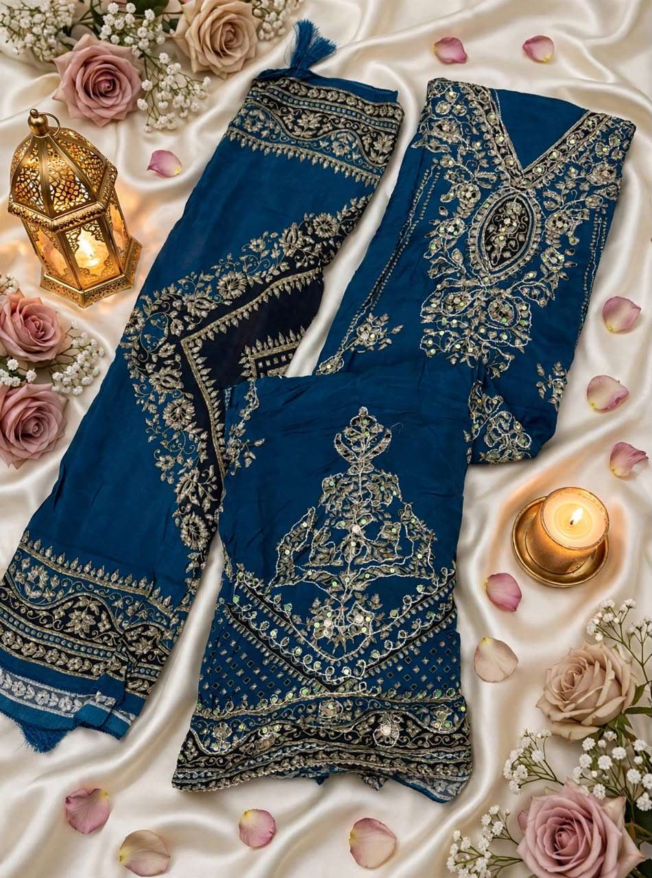 AMRUTVELA AT 259 EF VISCOSE DIGITAL PRINT WITH DESIGNER WORK SUIT