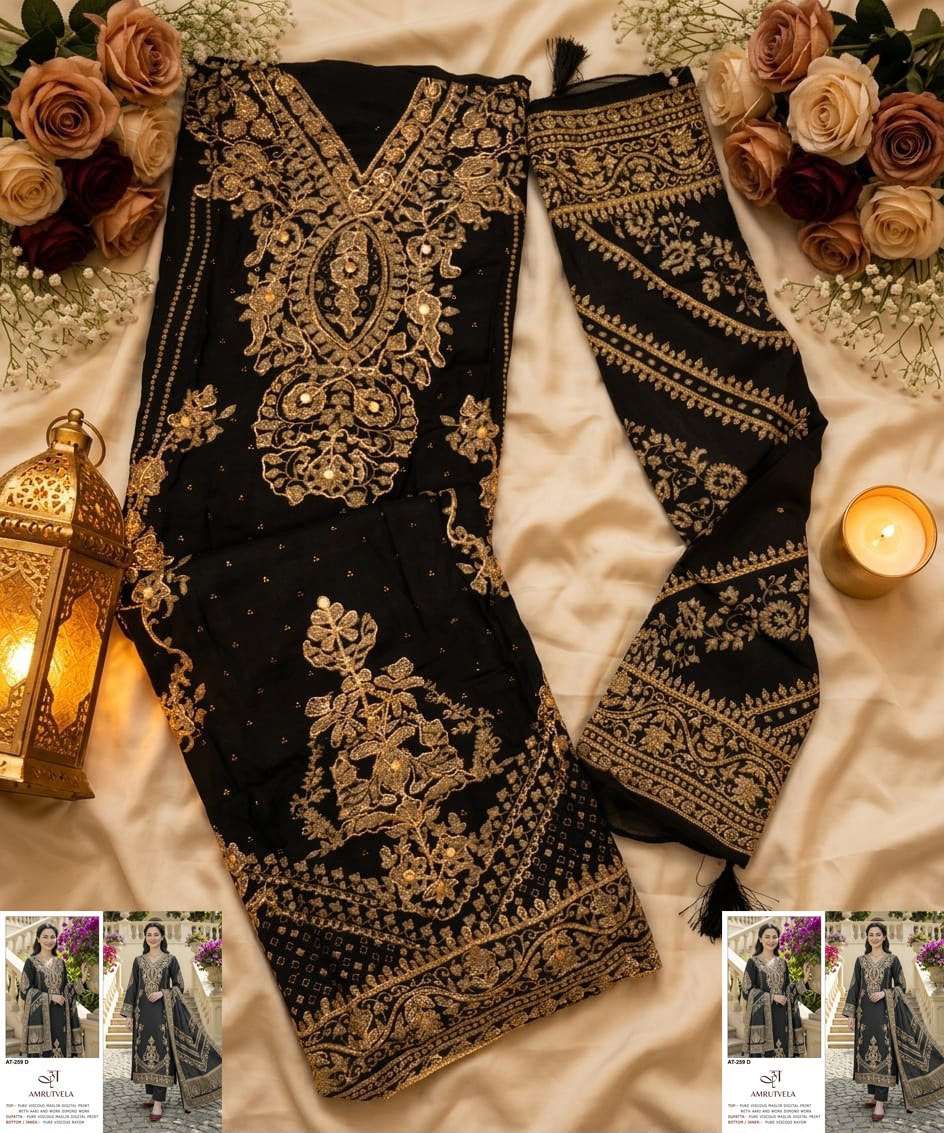 AMRUTVELA AT 259 VISCOSE DESIGNER WORK PAKISTANI SUIT