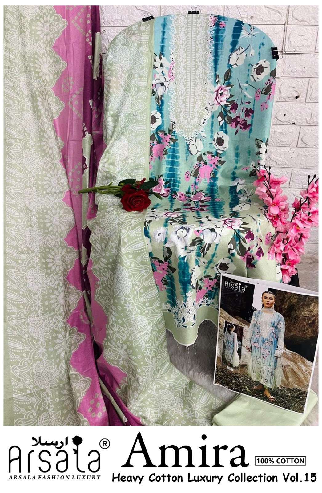 ARSALA FASHION AMIRA HEAVY COTTON LUXURY COLLECTION VOL 15 LAWN COTTON DIGITAL PRINT SALWAR SUIT