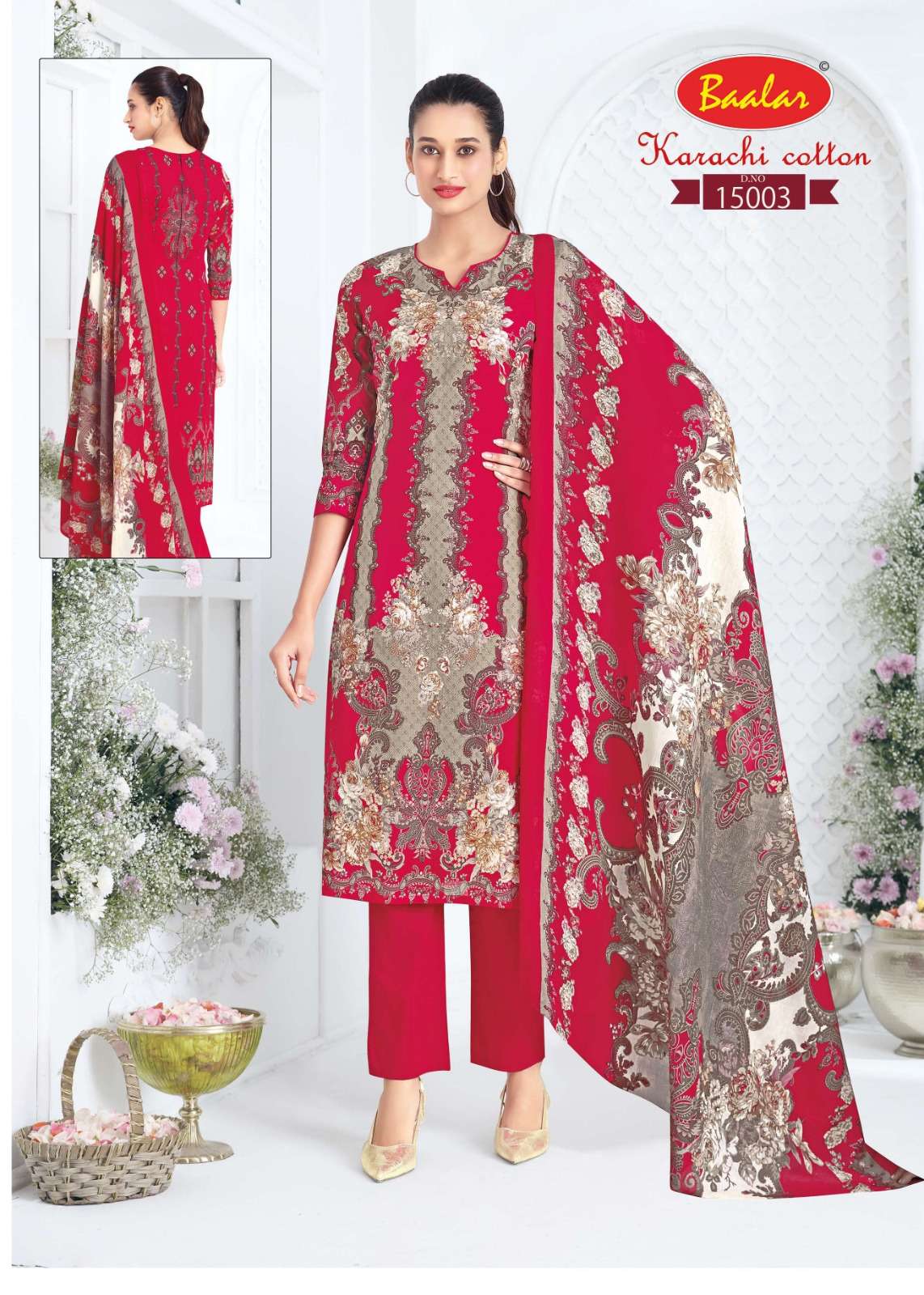 BAALAR KARACHI COTTON VOL 15 LAWN COTTON PRINTED SALWAR SUIT