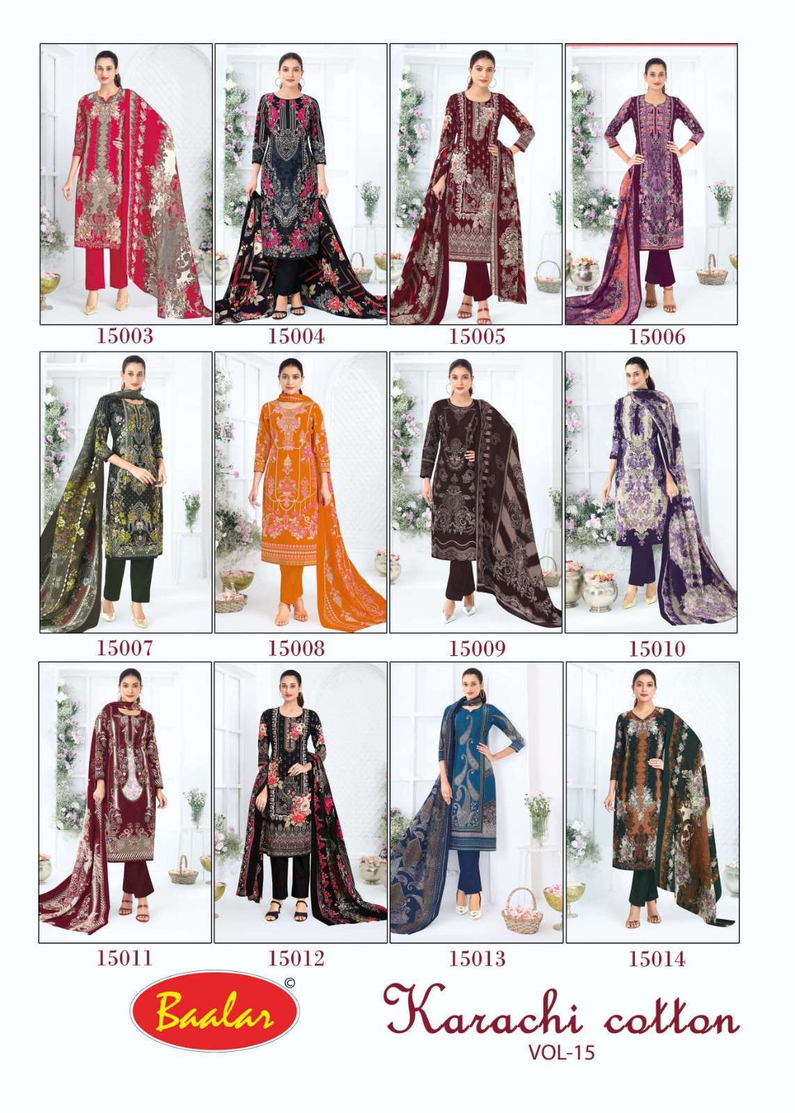 BAALAR KARACHI COTTON VOL 15 LAWN COTTON PRINTED SALWAR SUIT