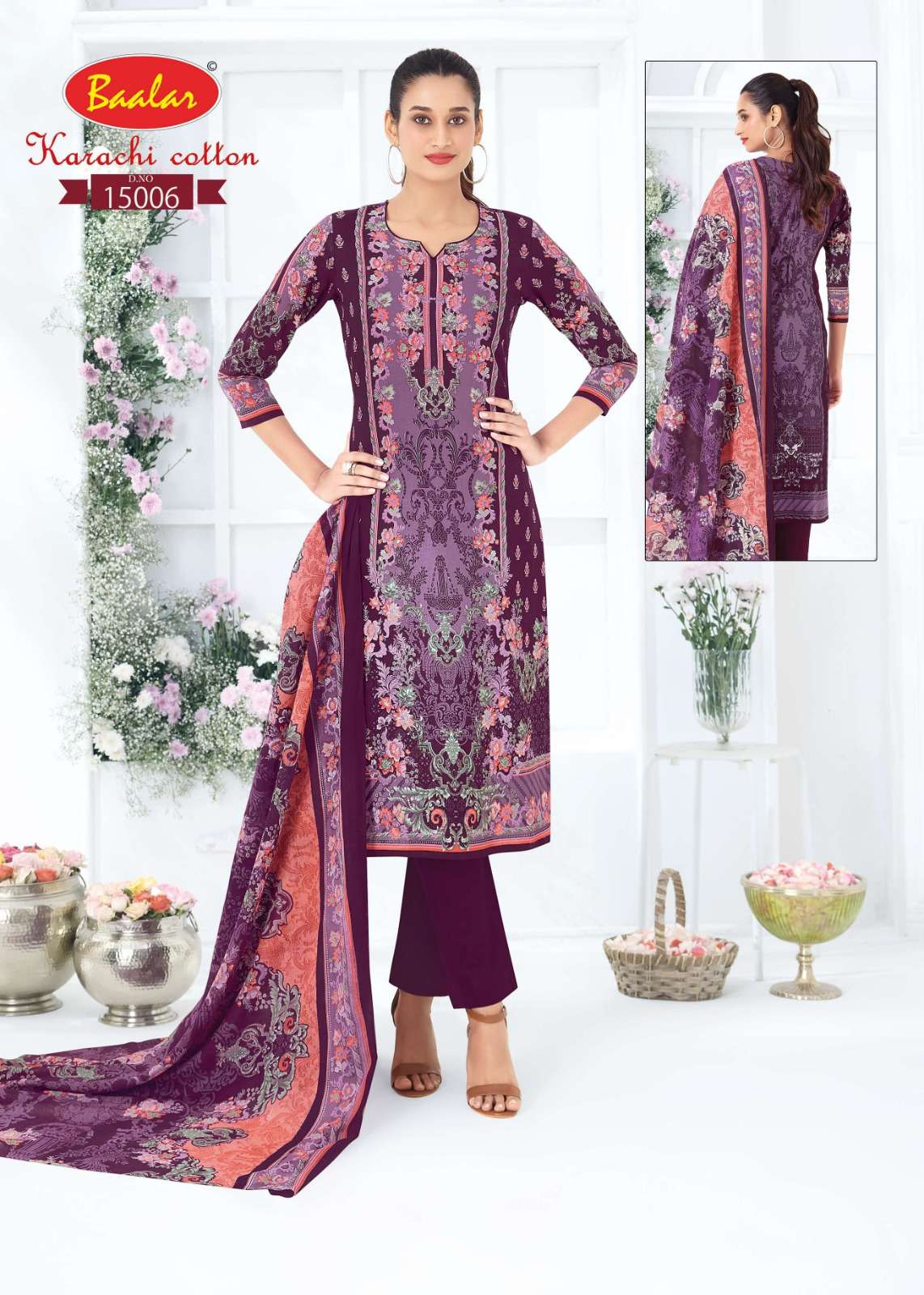 BAALAR KARACHI COTTON VOL 15 LAWN COTTON PRINTED SALWAR SUIT