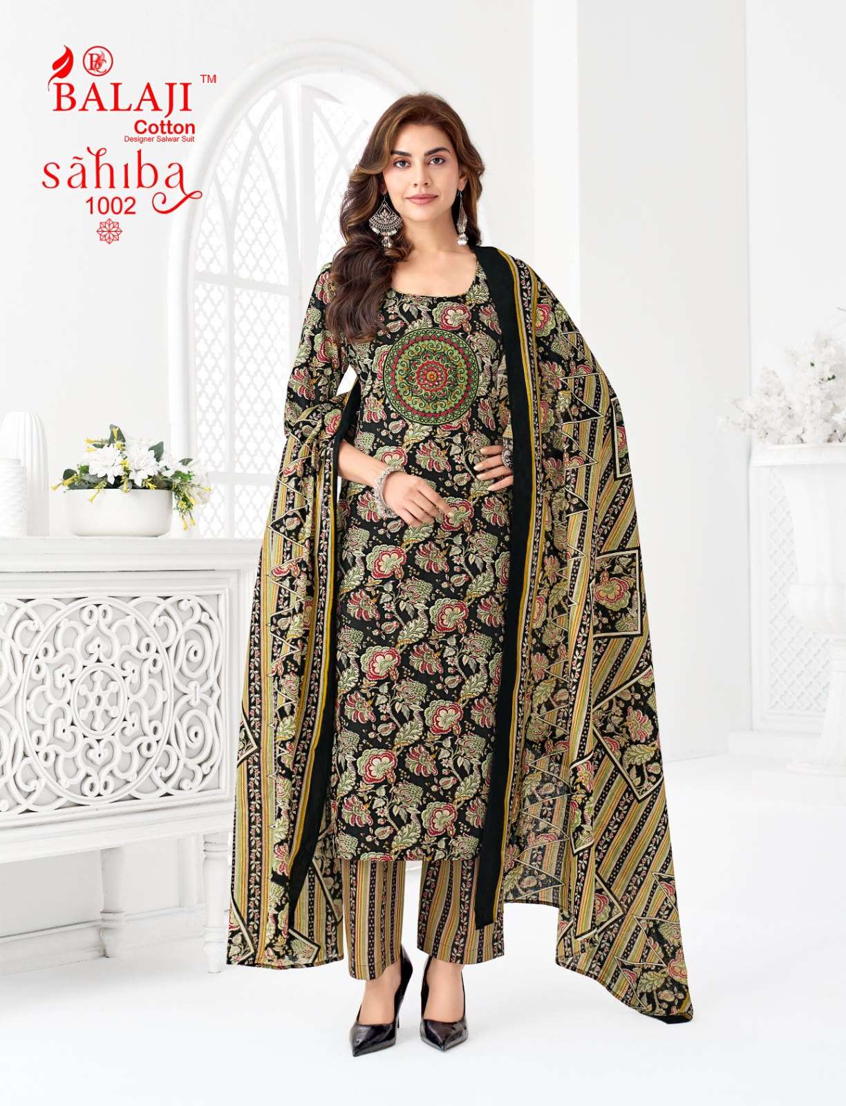 BALAJI COTTON SAHIBA VOL 1 COTTON PRINT WITH FANCY WORK LADIES STITCHED SUIT