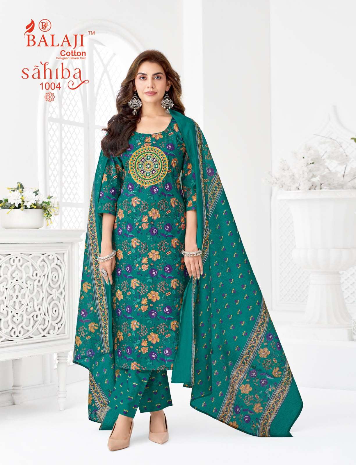 BALAJI COTTON SAHIBA VOL 1 COTTON PRINT WITH FANCY WORK LADIES STITCHED SUIT