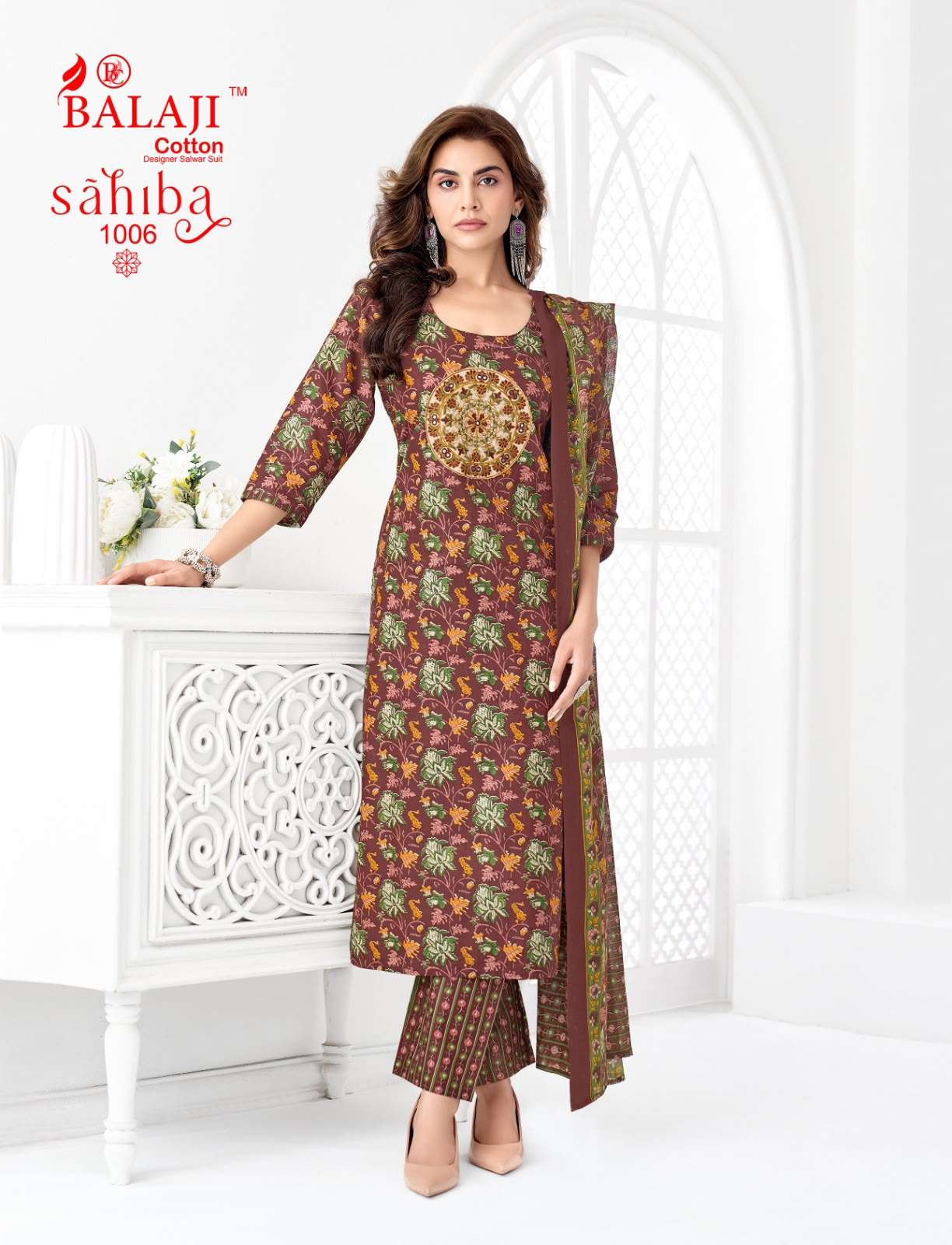 BALAJI COTTON SAHIBA VOL 1 COTTON PRINT WITH FANCY WORK LADIES STITCHED SUIT