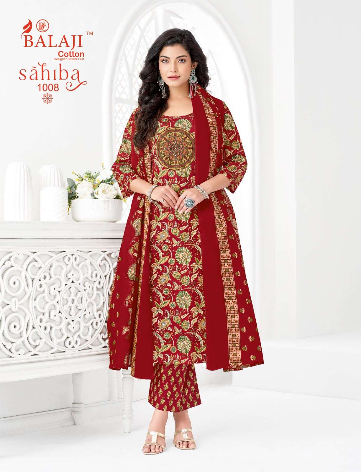 BALAJI COTTON SAHIBA VOL 1 COTTON PRINT WITH FANCY WORK LADIES STITCHED SUIT