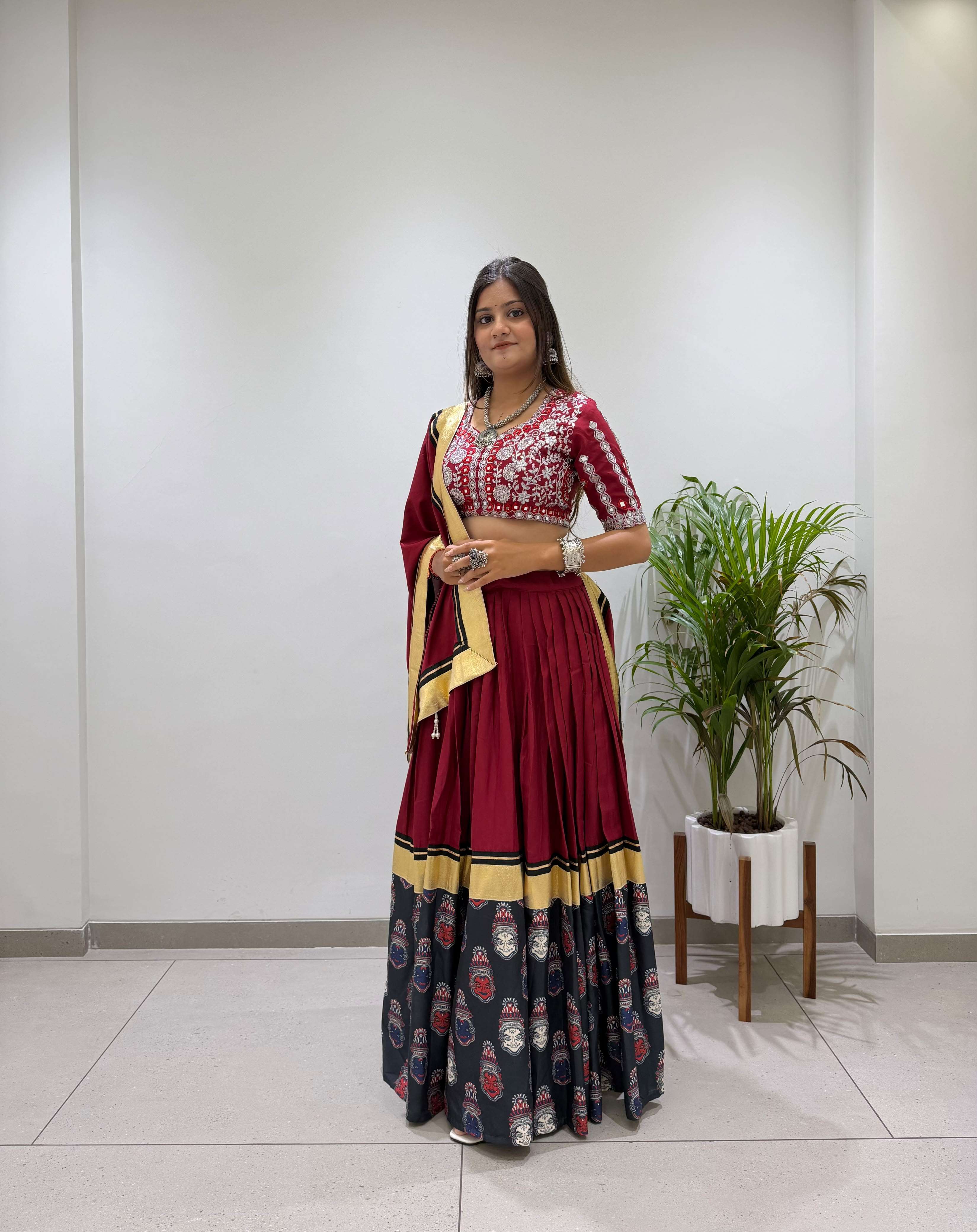 BE 507 RAYON DESIGNER EMBROIDERED REAL MIRROR WORK LAHENGA CHOLI COLLECTION 