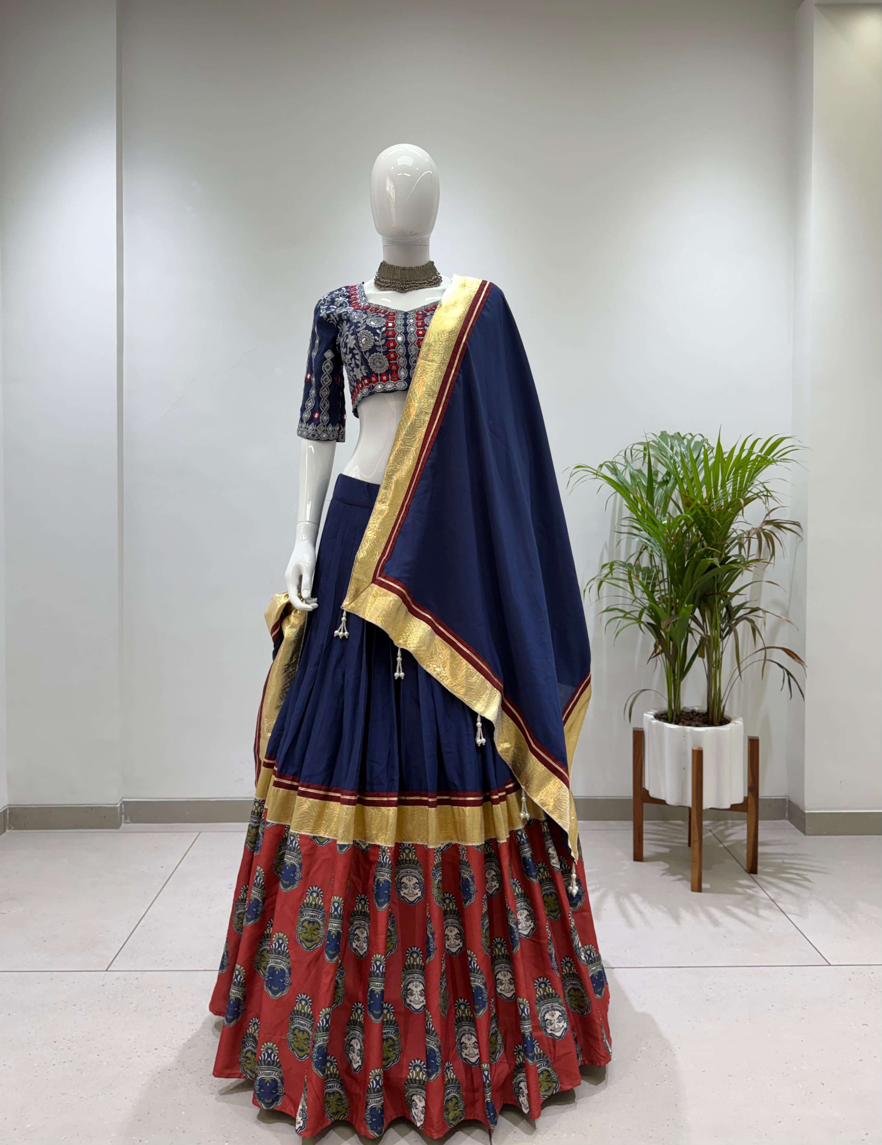 BE 507 RAYON DESIGNER EMBROIDERED REAL MIRROR WORK LAHENGA CHOLI COLLECTION 