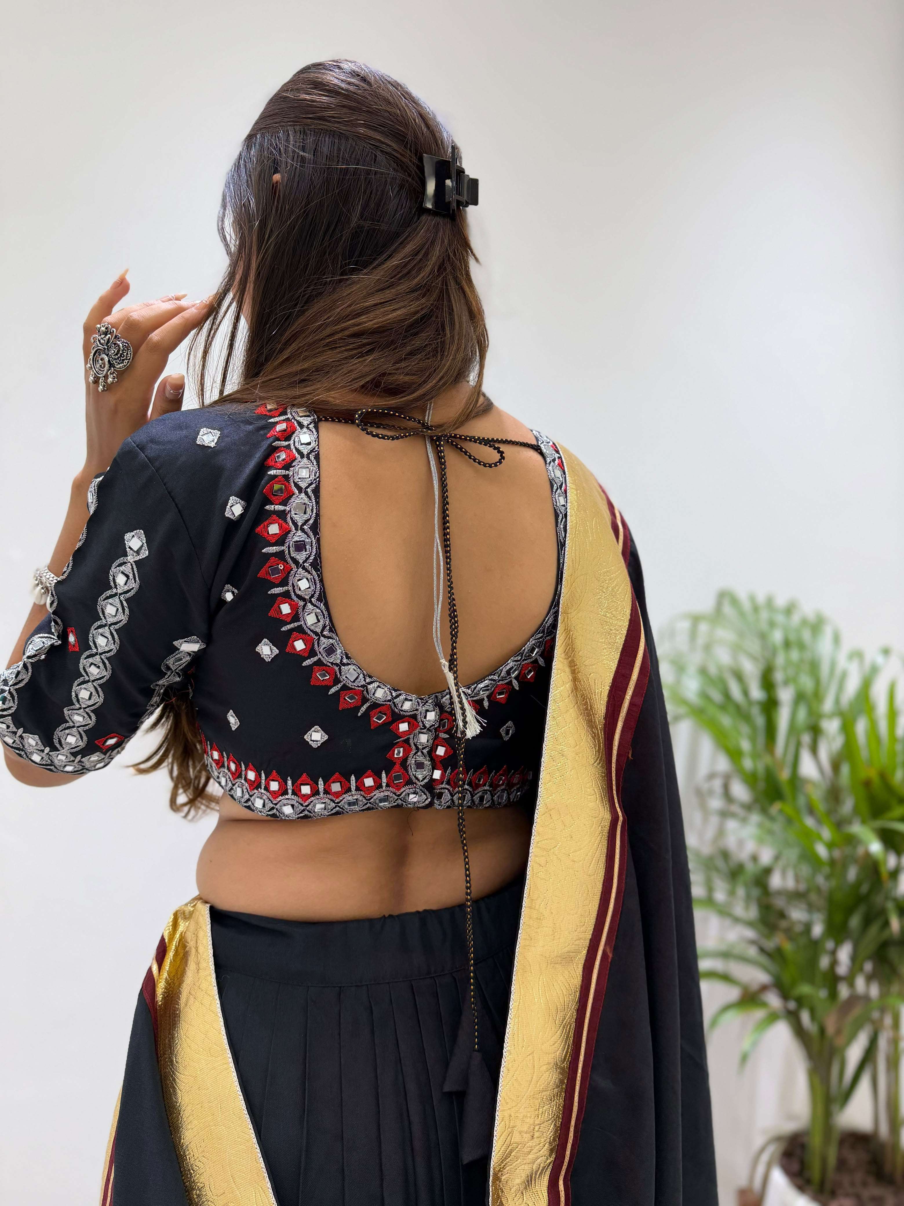 BE 507 RAYON DESIGNER EMBROIDERED REAL MIRROR WORK LAHENGA CHOLI COLLECTION 