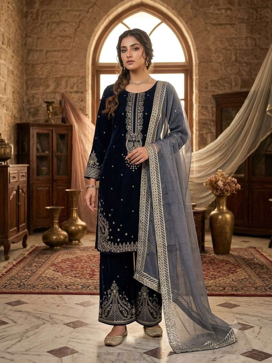 BE 516 VELVET SEQUENCE DESIGNER WORK READY MADE SUIT