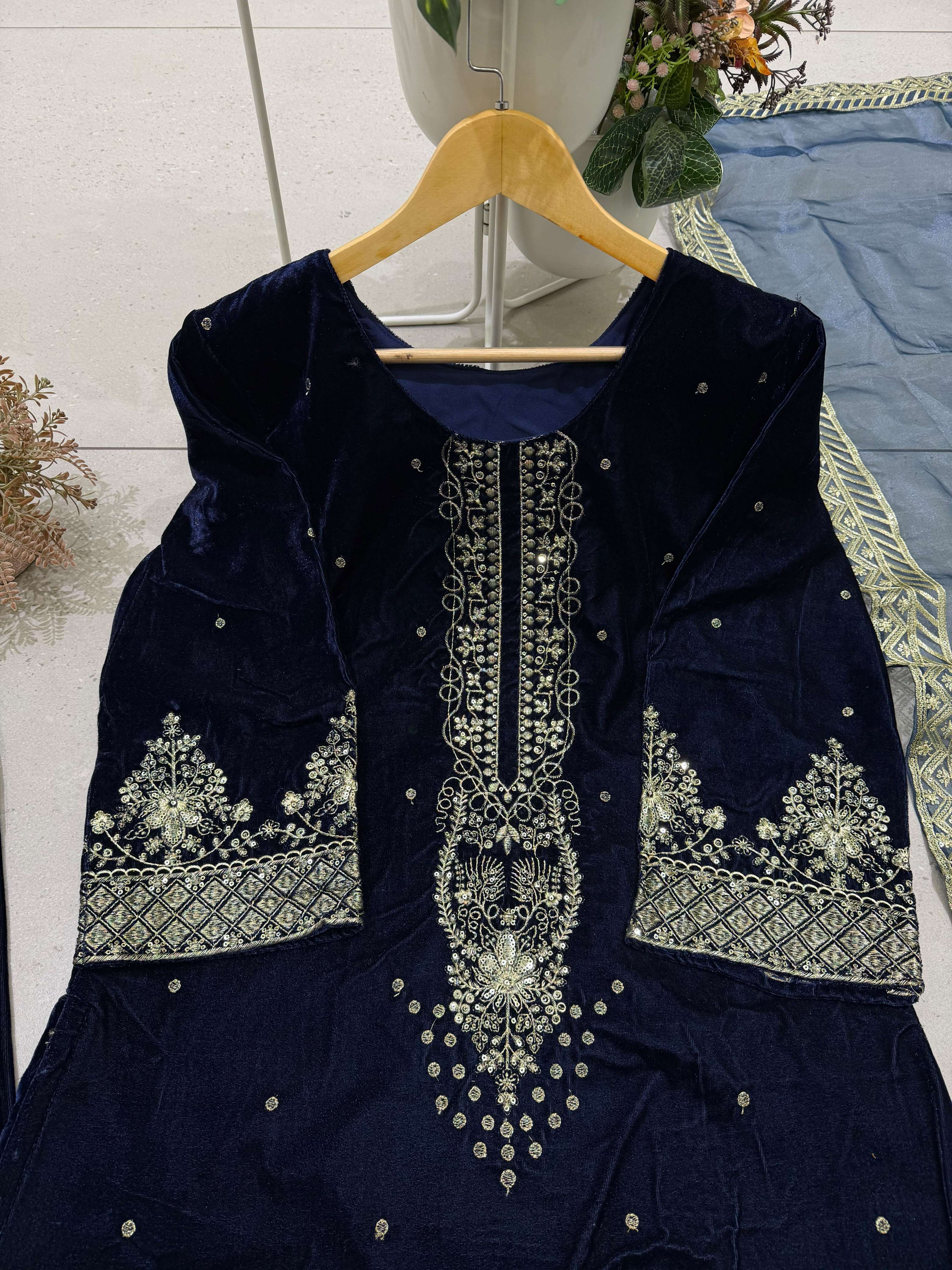 BE 516 VELVET SEQUENCE DESIGNER WORK READY MADE SUIT