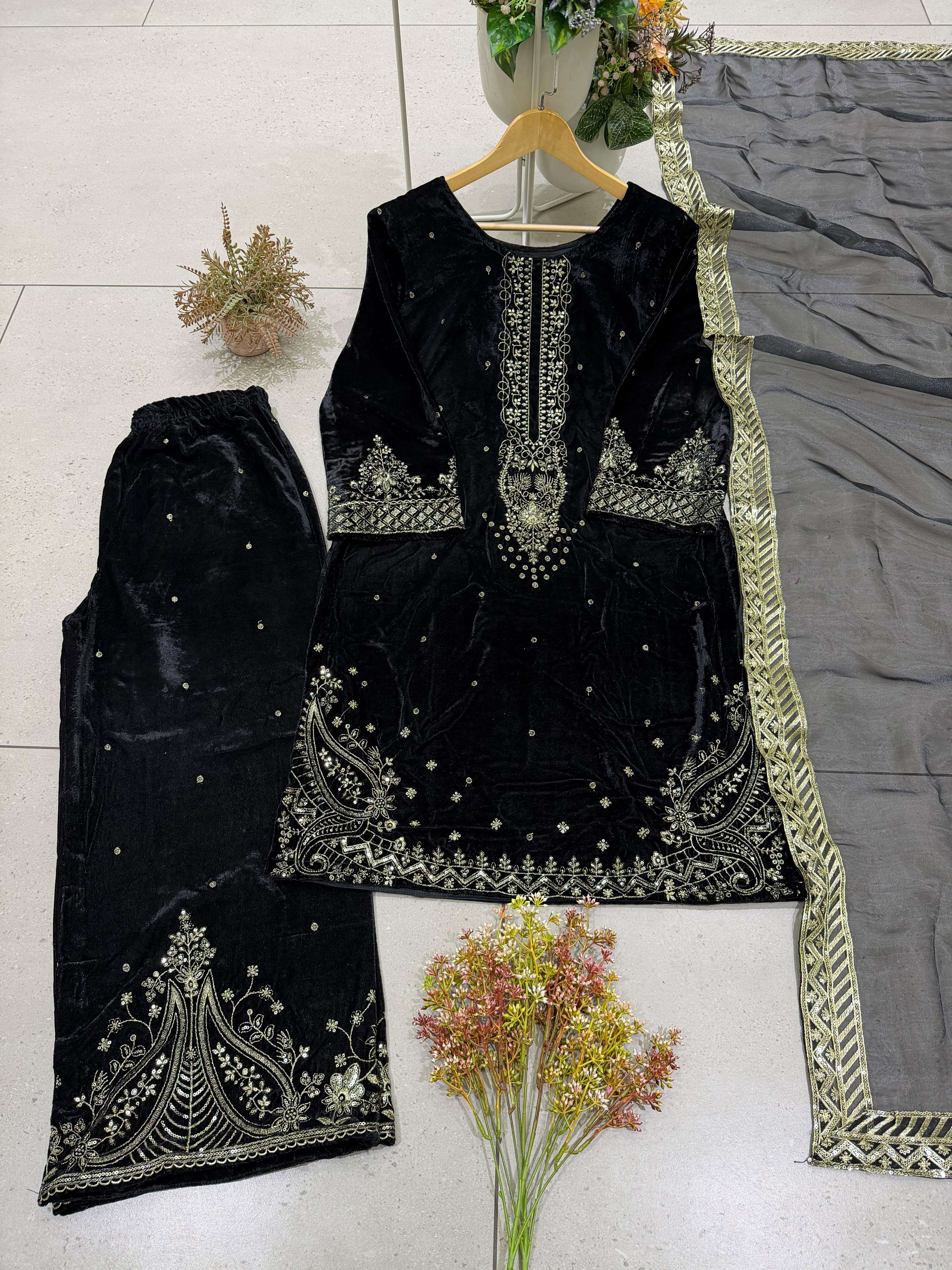 BE 516 VELVET SEQUENCE DESIGNER WORK READY MADE SUIT