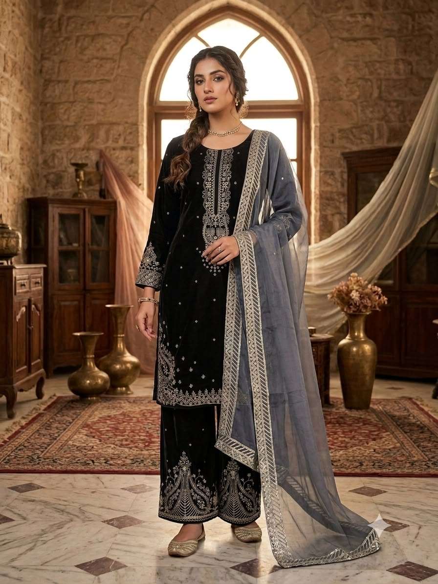 BE 516 VELVET SEQUENCE DESIGNER WORK READY MADE SUIT