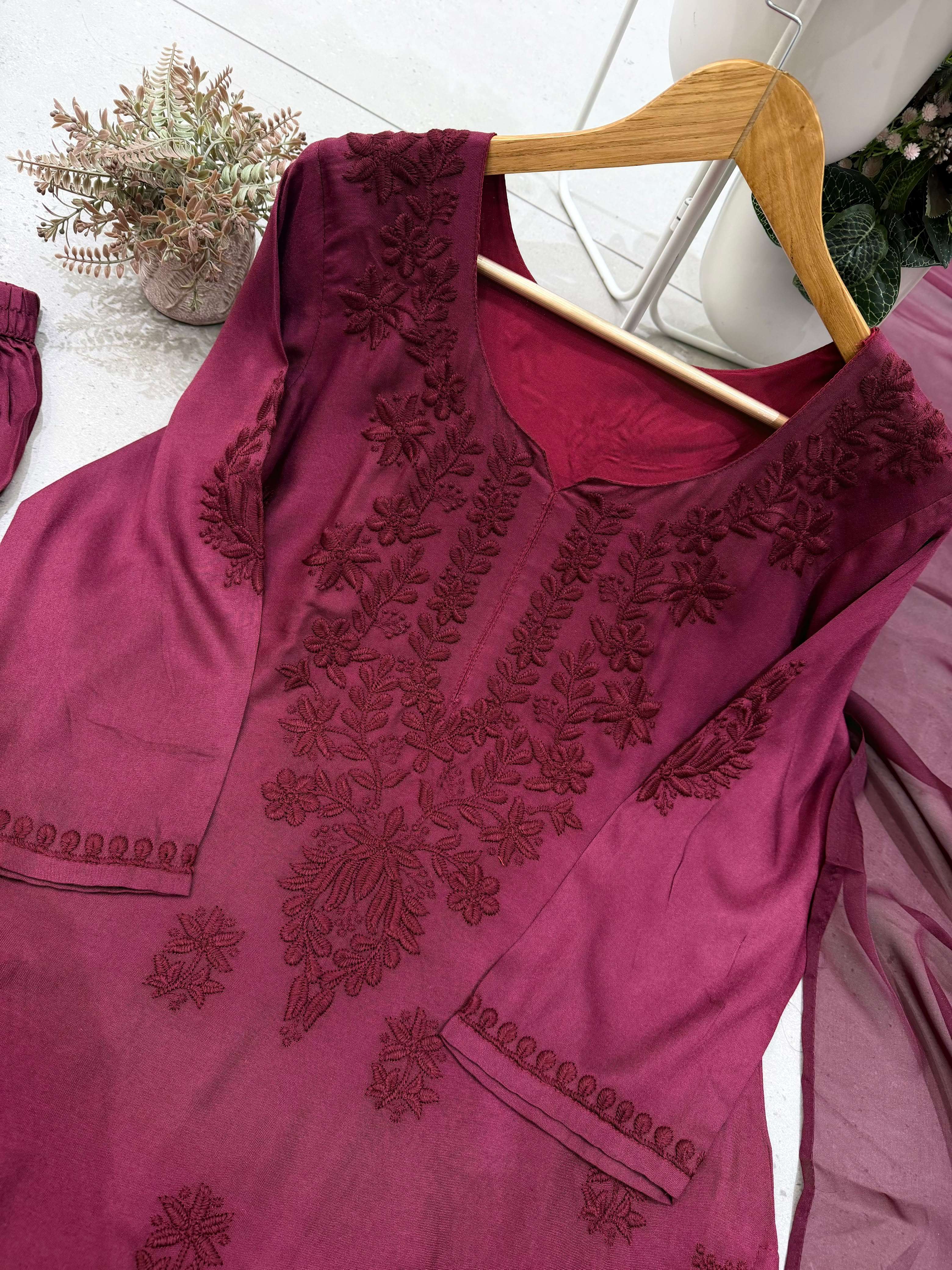 BE 517 RAYON FANCY EMBROIDERY DESIGNER WORK TOP SALWAAR WITH DUPATTA SET 