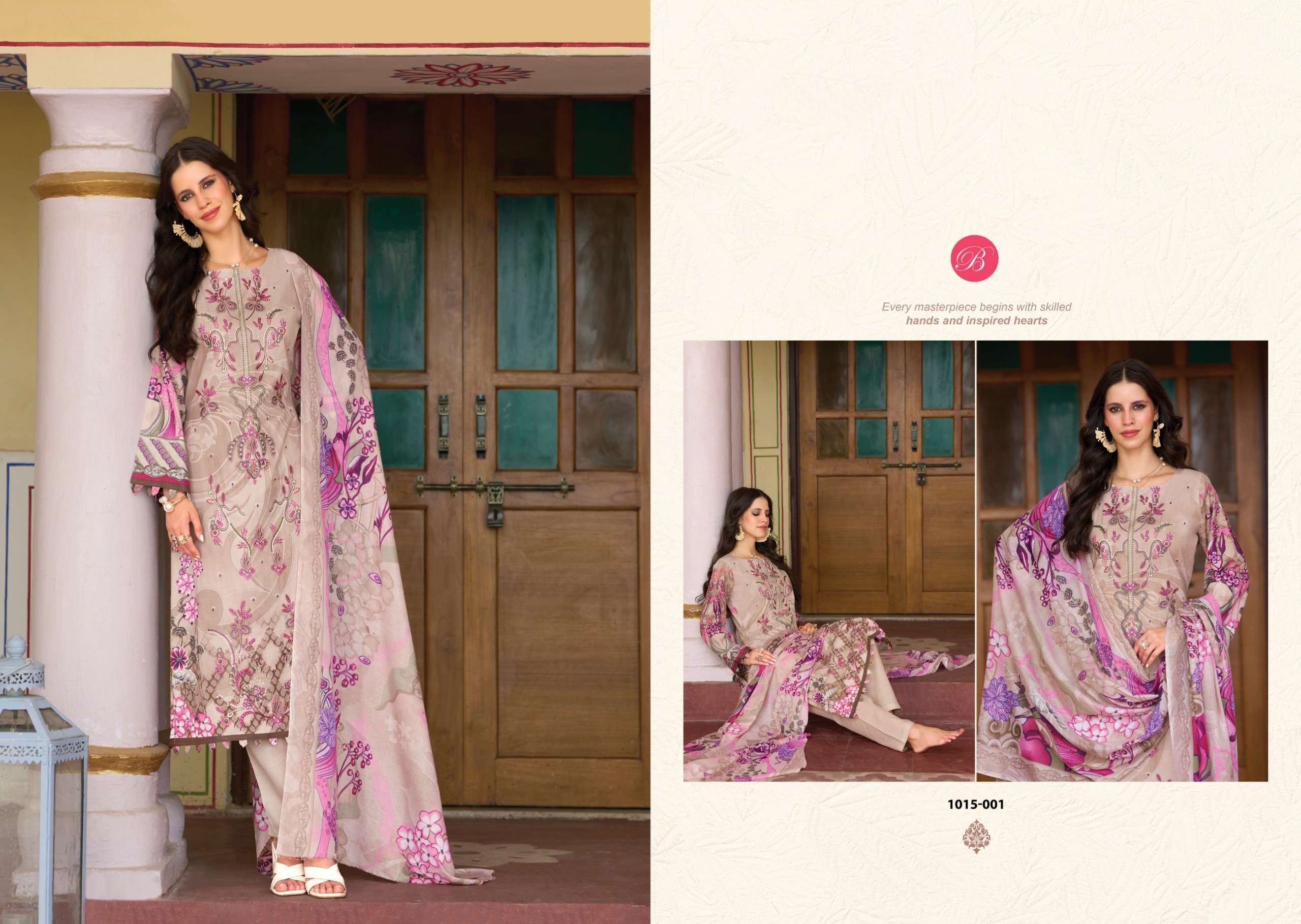 BELLIZA DESIGNER STUDIO CHEVRON VOL 6 COTTON DIGITAL PRINTS WITH EMBROIDERY WORK SUIT