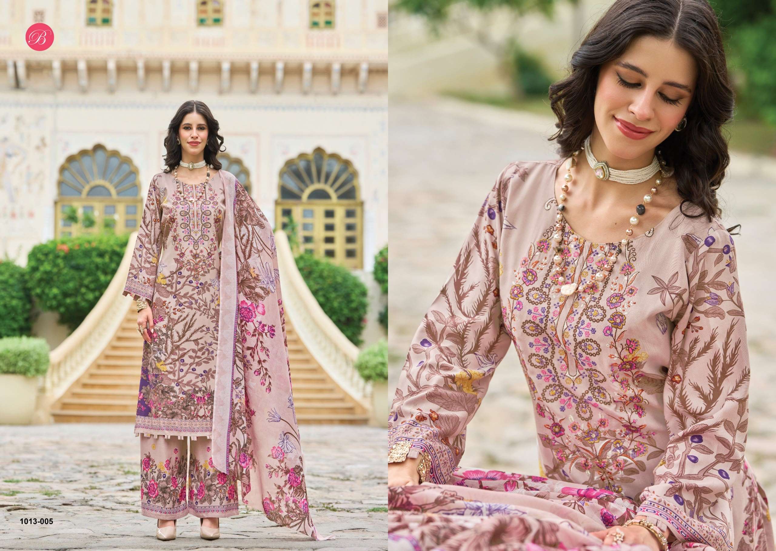 BELLIZA DESIGNER STUDIO DILSHAD VOL 7 VISCOSE DIGITAL PRINT WITH WORK SUIT