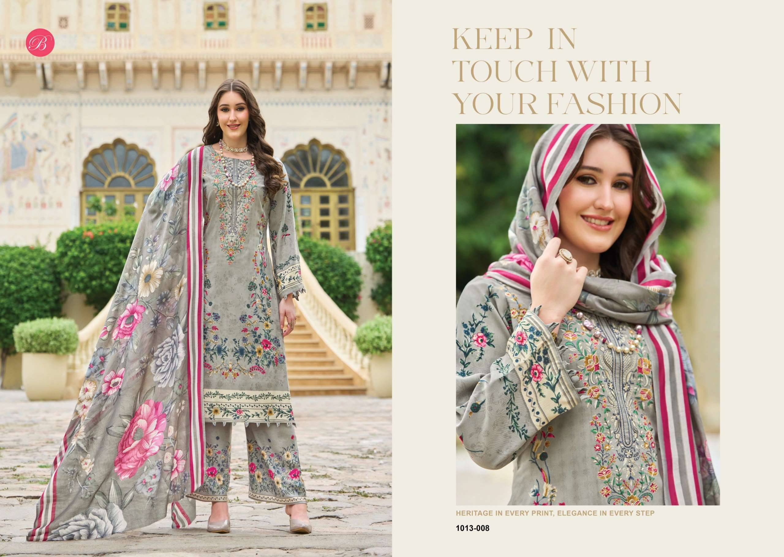 BELLIZA DESIGNER STUDIO DILSHAD VOL 7 VISCOSE DIGITAL PRINT WITH WORK SUIT