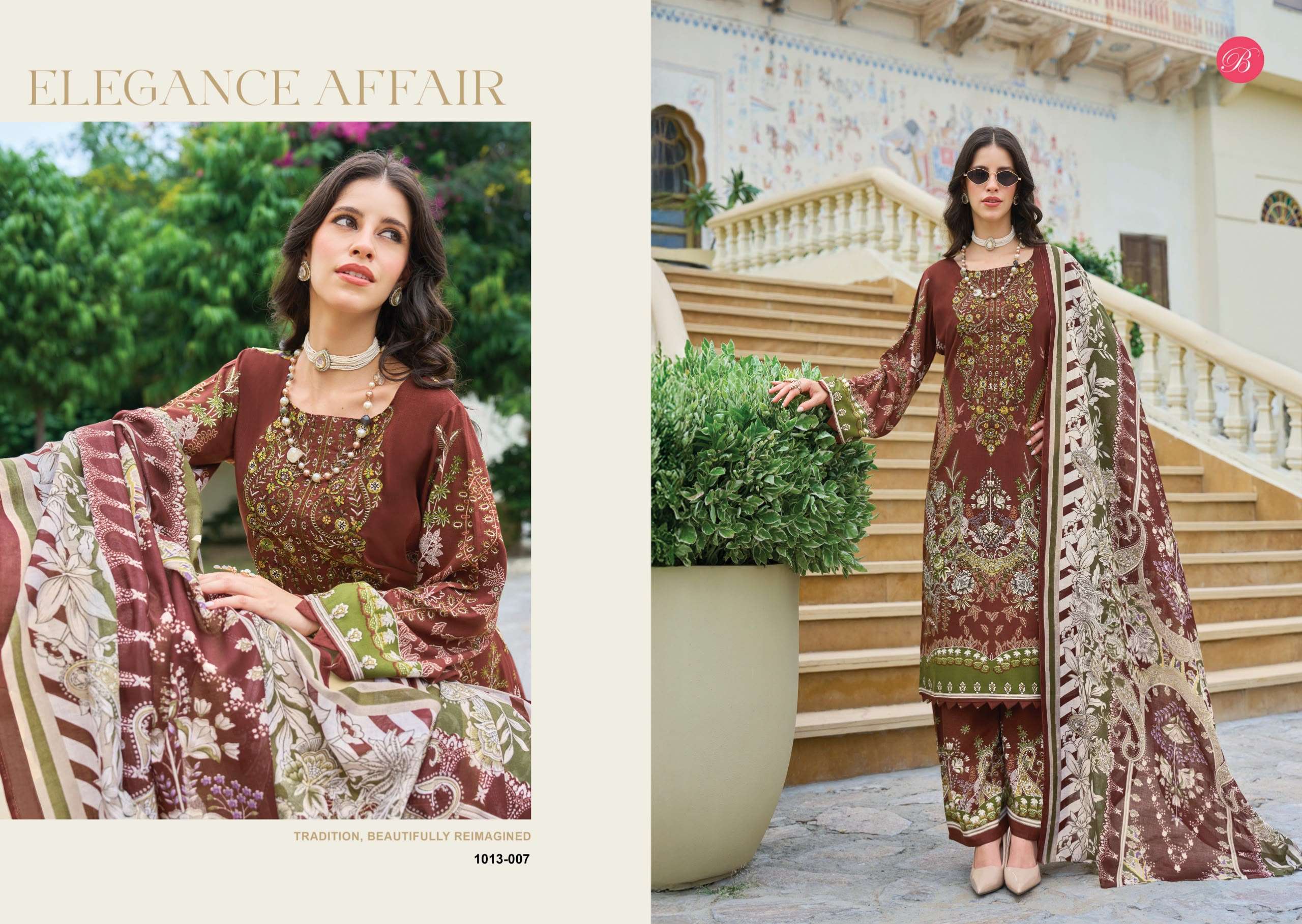BELLIZA DESIGNER STUDIO DILSHAD VOL 7 VISCOSE DIGITAL PRINT WITH WORK SUIT