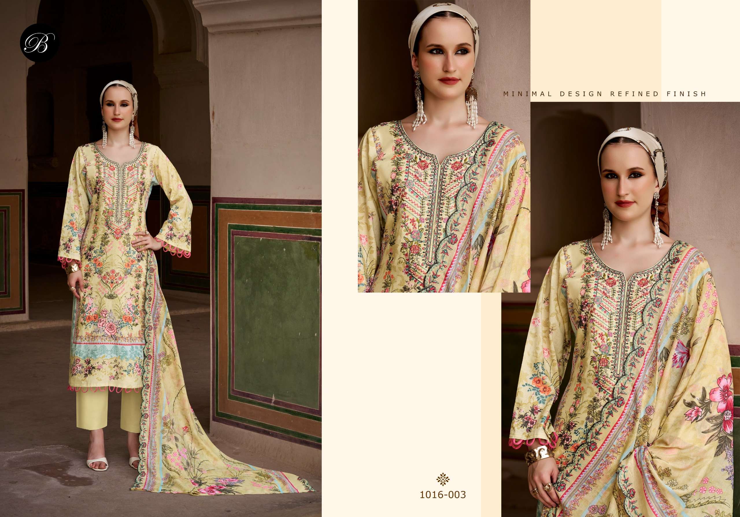 BELLIZA DESIGNER STUDIO GUZARISH VOL 26 COTTON DIGITAL PRINTS WITH EMBROIDERY WORKS SUIT
