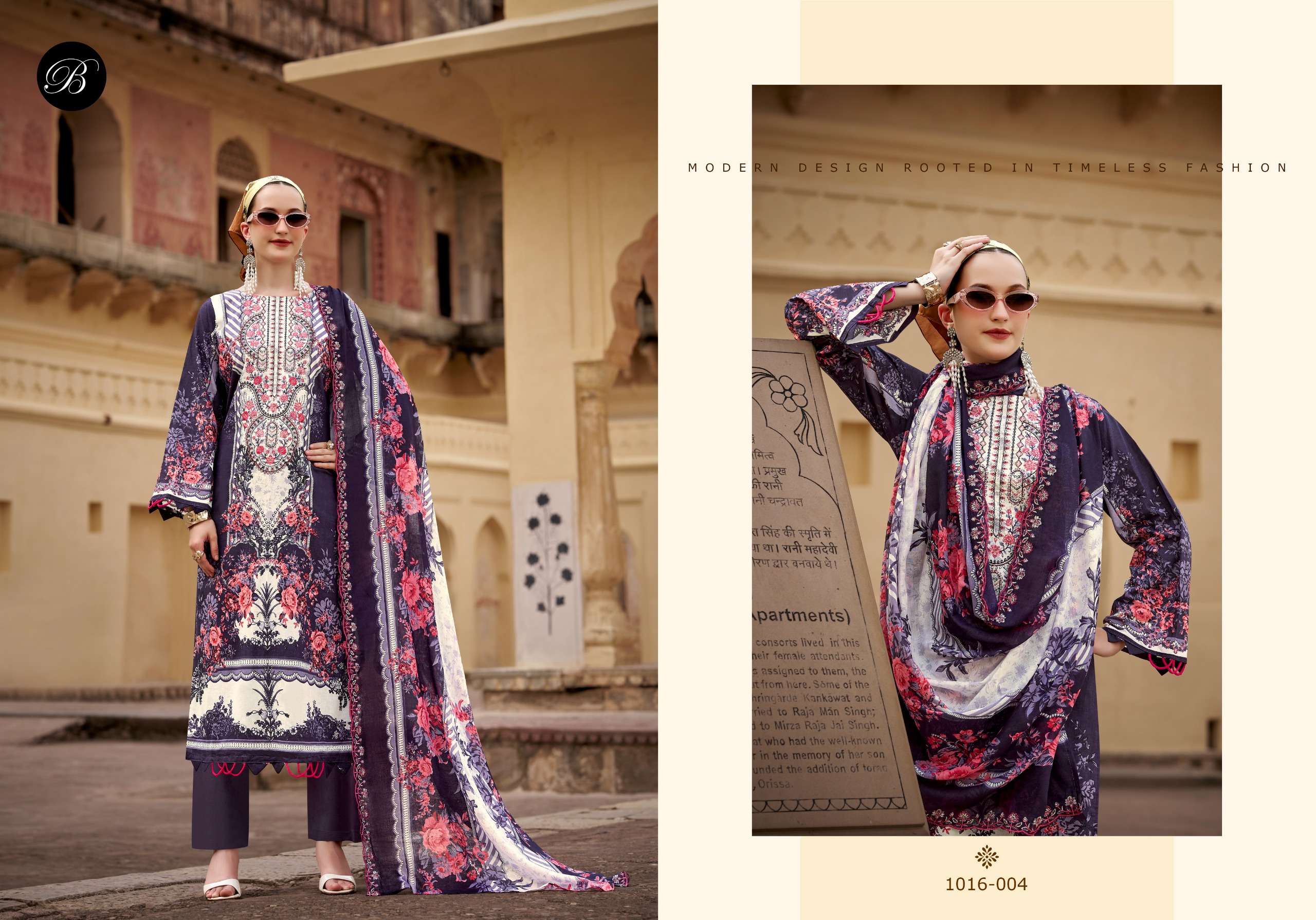 BELLIZA DESIGNER STUDIO GUZARISH VOL 26 COTTON DIGITAL PRINTS WITH EMBROIDERY WORKS SUIT