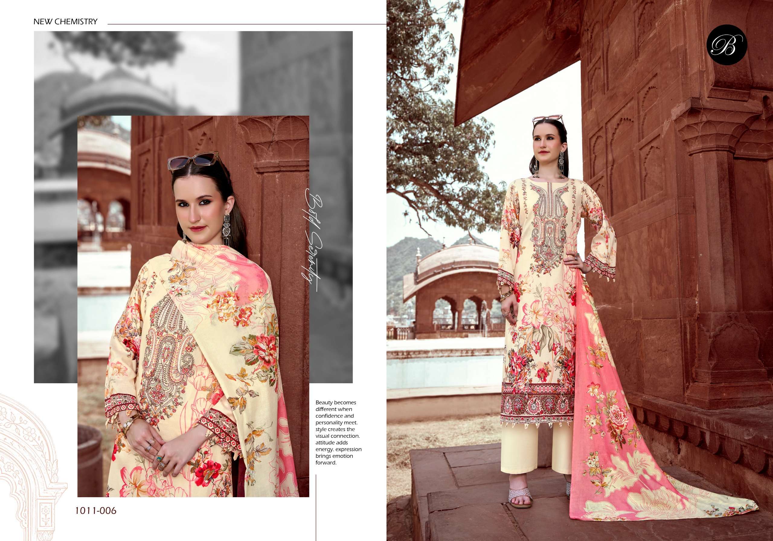 BELLIZA DESIGNER STUDIO NAIRA VOL 158 COTTON DIGITAL PRINTS WITH FANCY EMBROIDERIES WORK SUIT