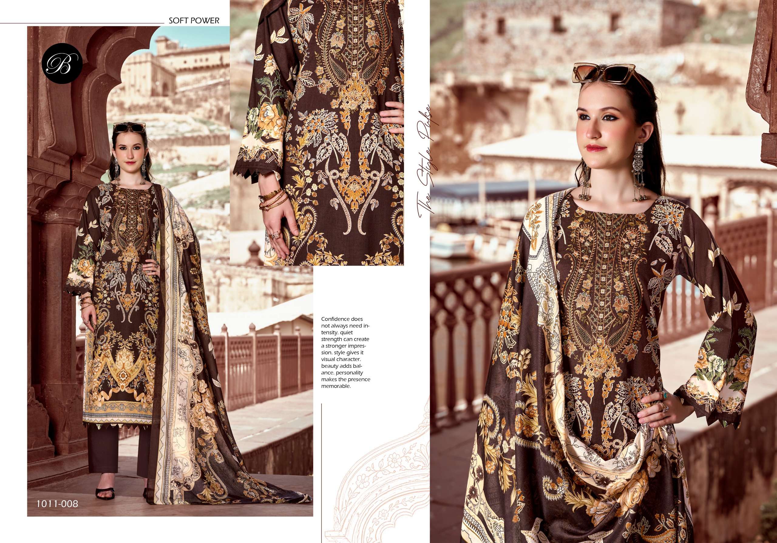 BELLIZA DESIGNER STUDIO NAIRA VOL 158 COTTON DIGITAL PRINTS WITH FANCY EMBROIDERIES WORK SUIT