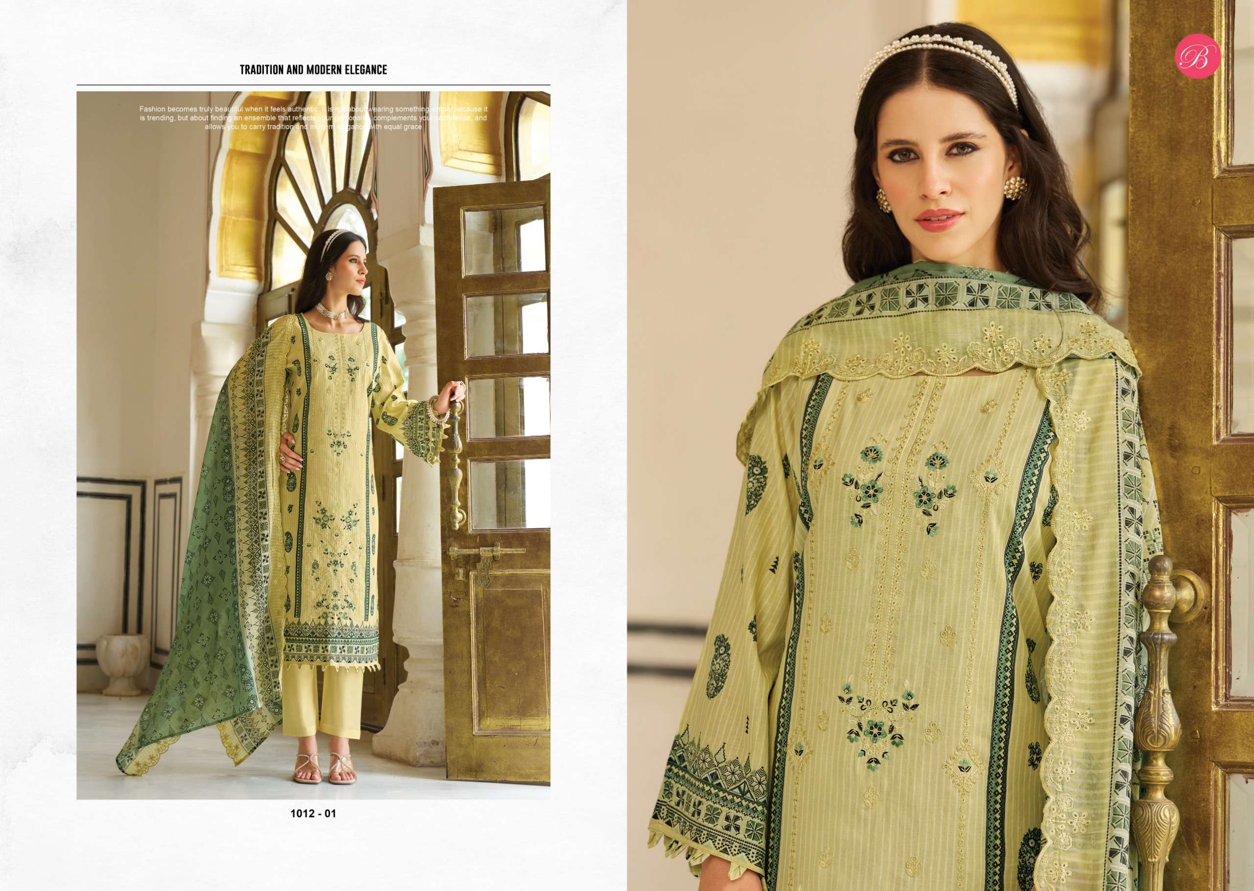 BELLIZA DESIGNER STUDIO NOOR E ISHQ VOL 2 COTTON DIGITAL PRINTS WITH EMBROIDERIES WORK SUIT