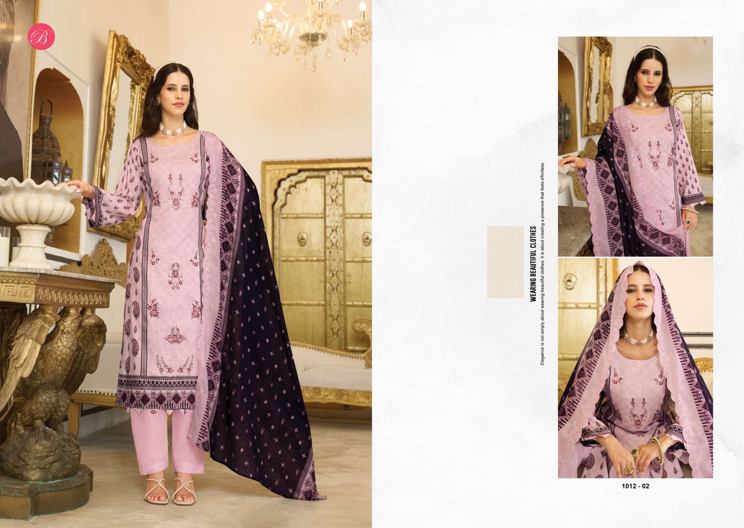 BELLIZA DESIGNER STUDIO NOOR E ISHQ VOL 2 COTTON DIGITAL PRINTS WITH EMBROIDERIES WORK SUIT