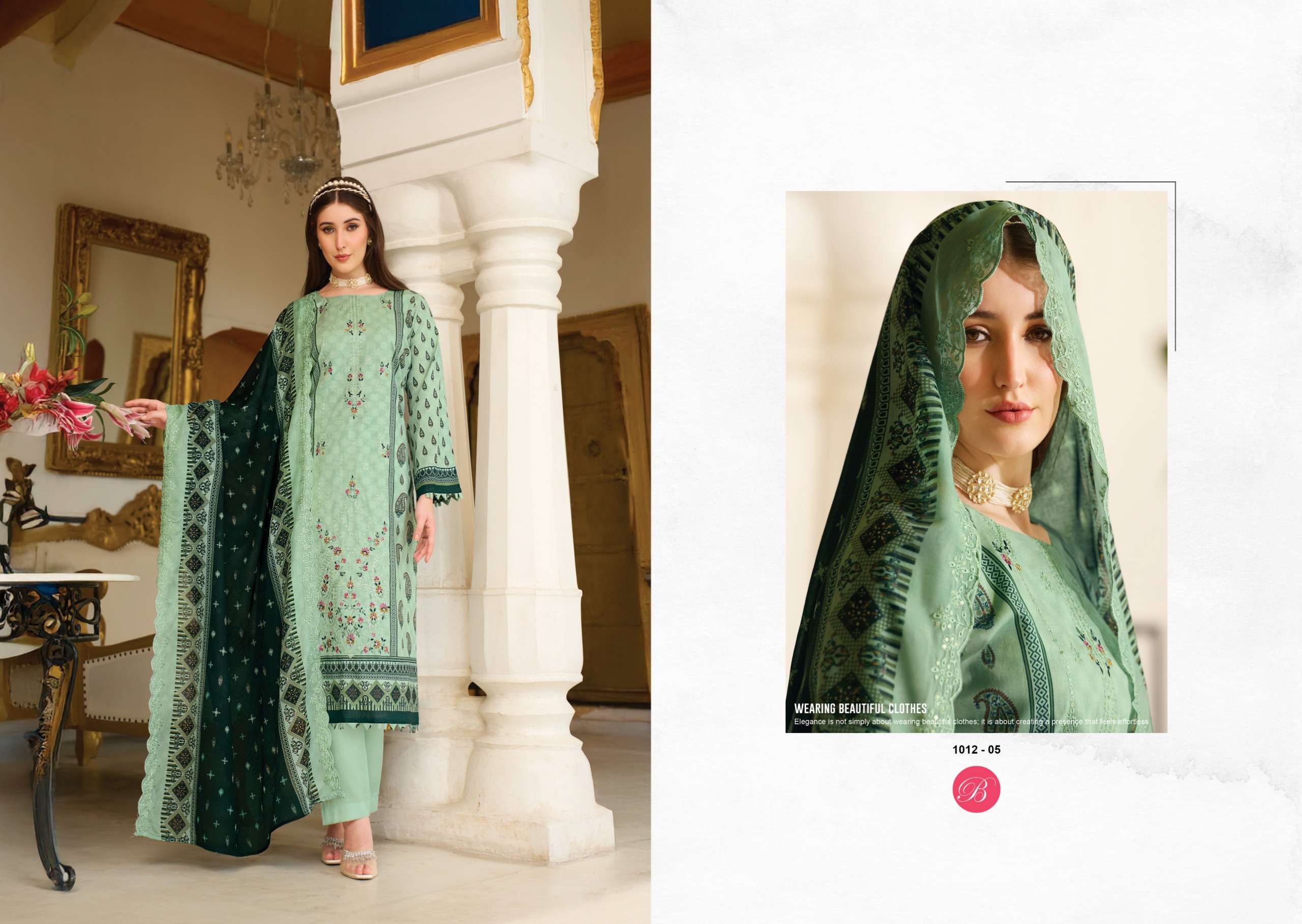 BELLIZA DESIGNER STUDIO NOOR E ISHQ VOL 2 COTTON DIGITAL PRINTS WITH EMBROIDERIES WORK SUIT