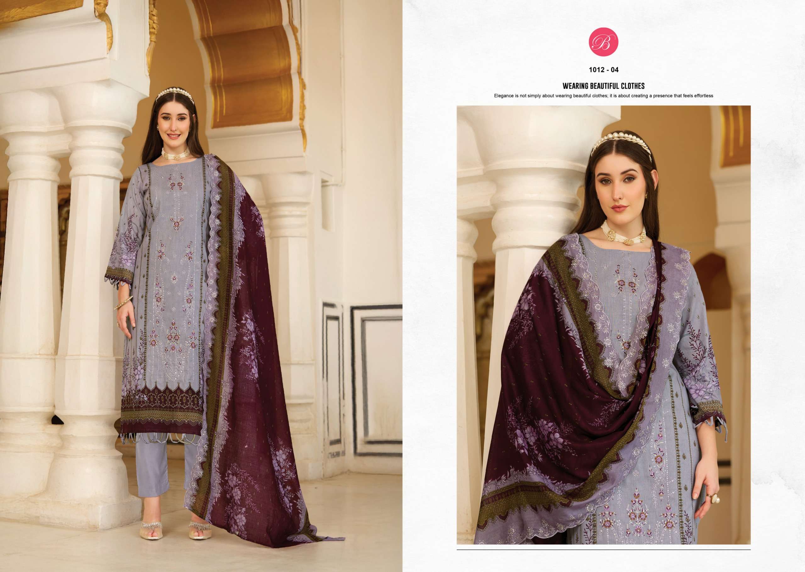 BELLIZA DESIGNER STUDIO NOOR E ISHQ VOL 2 COTTON DIGITAL PRINTS WITH EMBROIDERIES WORK SUIT