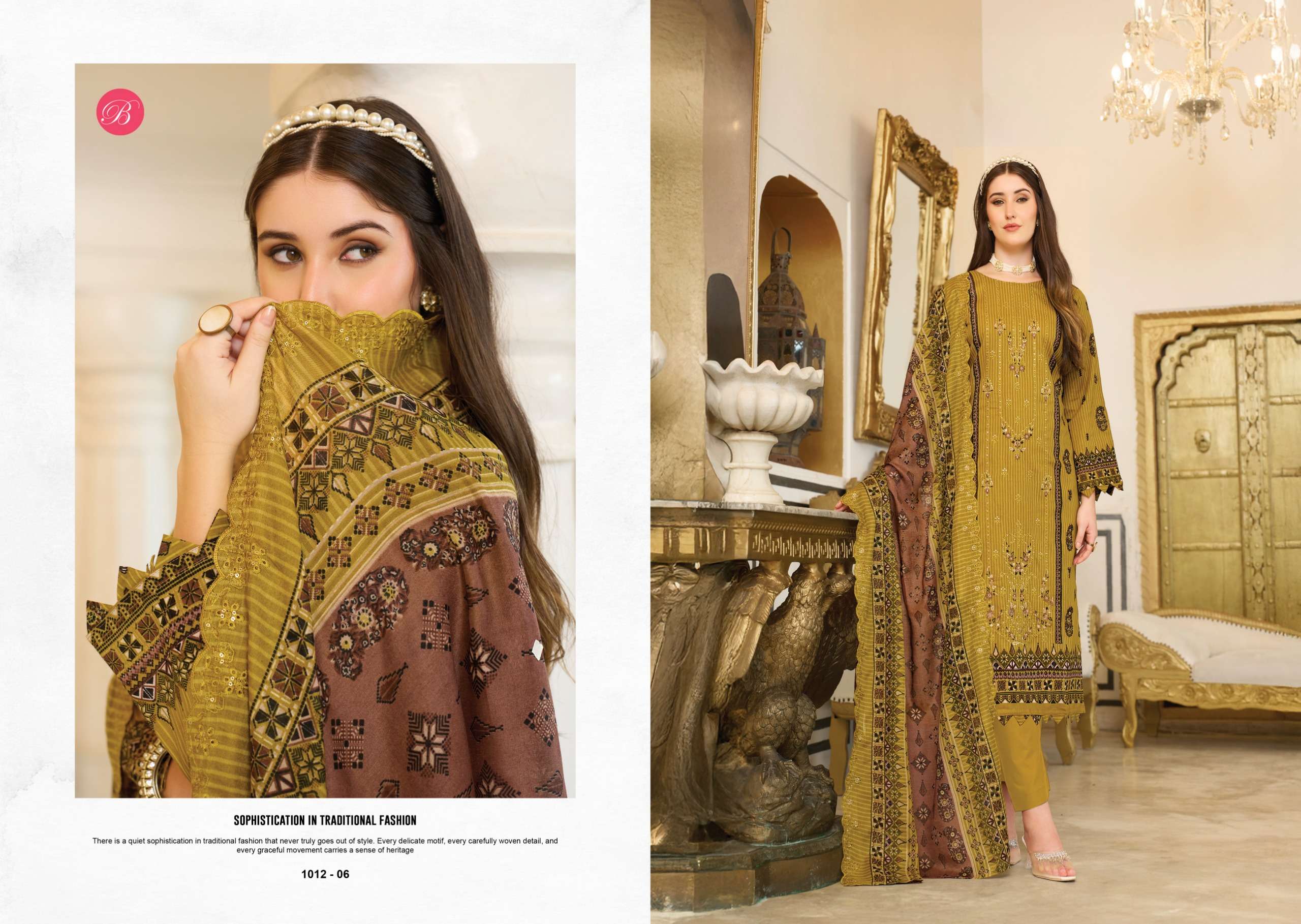 BELLIZA DESIGNER STUDIO NOOR E ISHQ VOL 2 COTTON DIGITAL PRINTS WITH EMBROIDERIES WORK SUIT