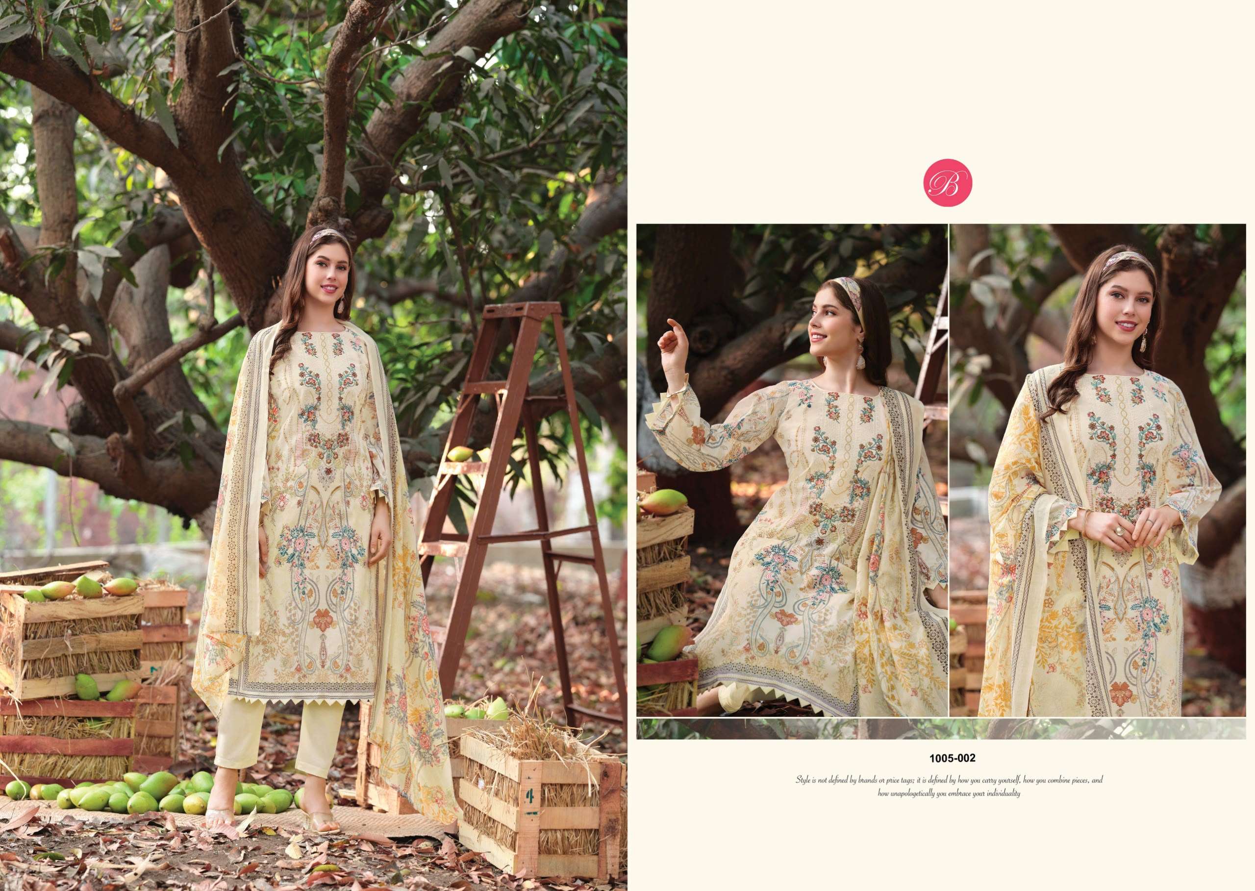 BELLIZA DESIGNER STUDIO RIWAYAT VOL 20 VISCOSE DIGITAL PRINT FANCY EMBROIDERIES WORK SUIT