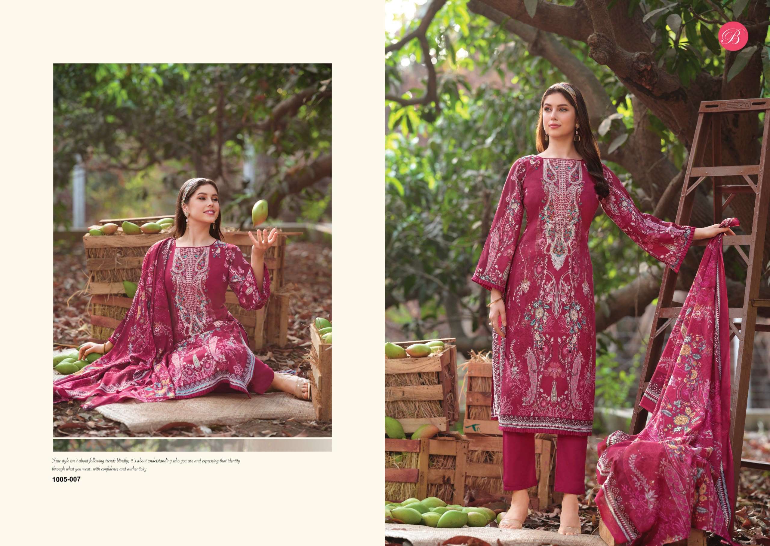 BELLIZA DESIGNER STUDIO RIWAYAT VOL 20 VISCOSE DIGITAL PRINT FANCY EMBROIDERIES WORK SUIT