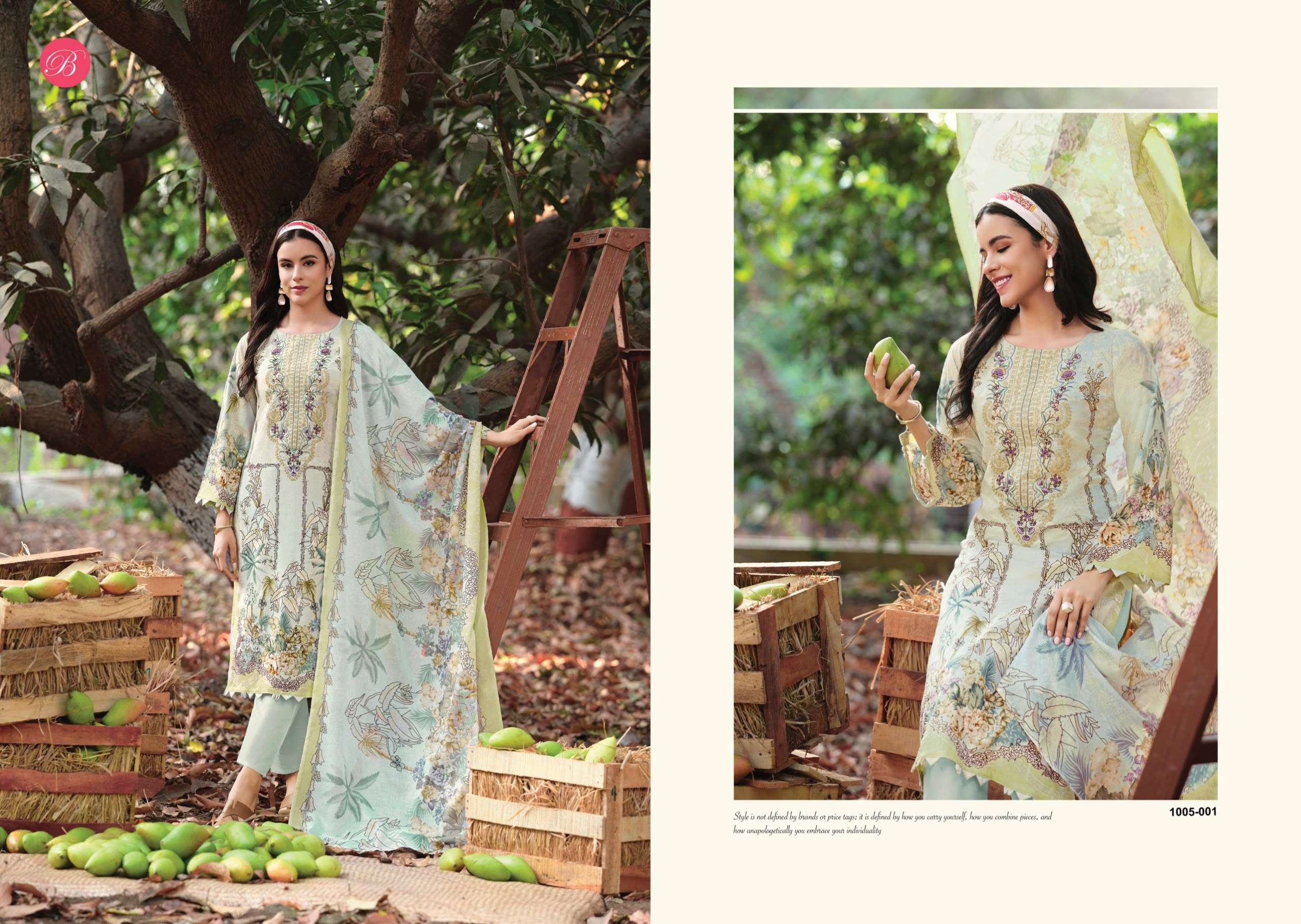 BELLIZA DESIGNER STUDIO RIWAYAT VOL 20 VISCOSE DIGITAL PRINT FANCY EMBROIDERIES WORK SUIT
