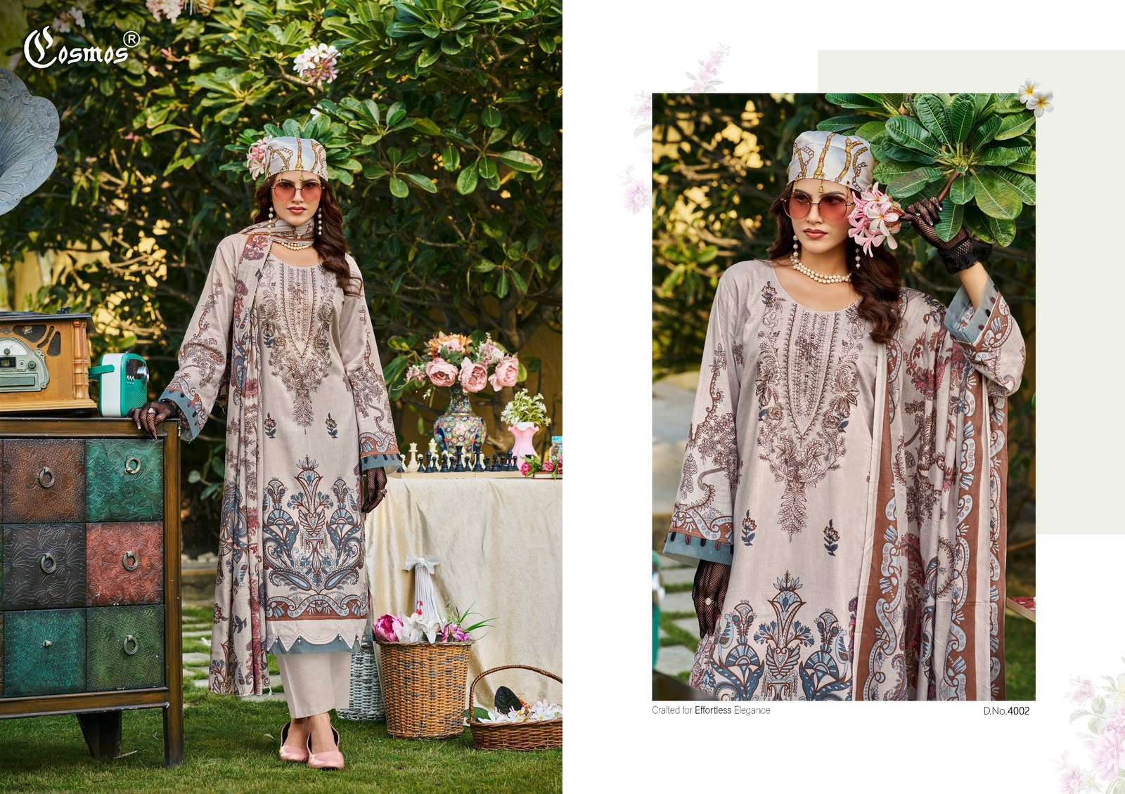 COSMOS FASHION BLISS LAWN VOL 4 LAWN COTTON DIGITAL PRINT WITH FANCY WORK SUIT 