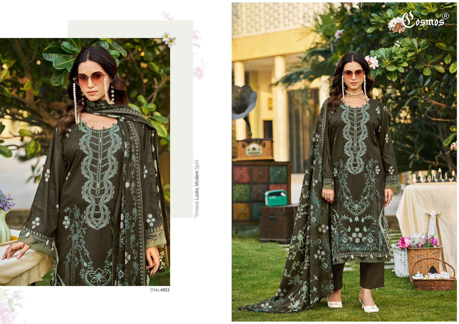 COSMOS FASHION BLISS LAWN VOL 4 LAWN COTTON DIGITAL PRINT WITH FANCY WORK SUIT 